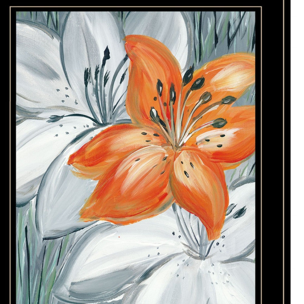 Set Of Two Tiger Lilies 2 Black Framed Print Wall Art