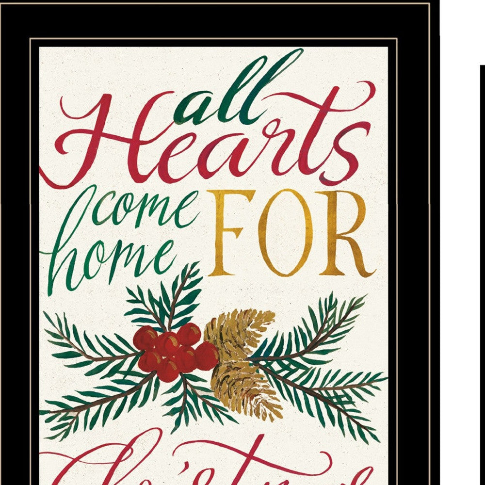 Set Of Two Come Home for Christmas 2 Black Framed Print Wall Art