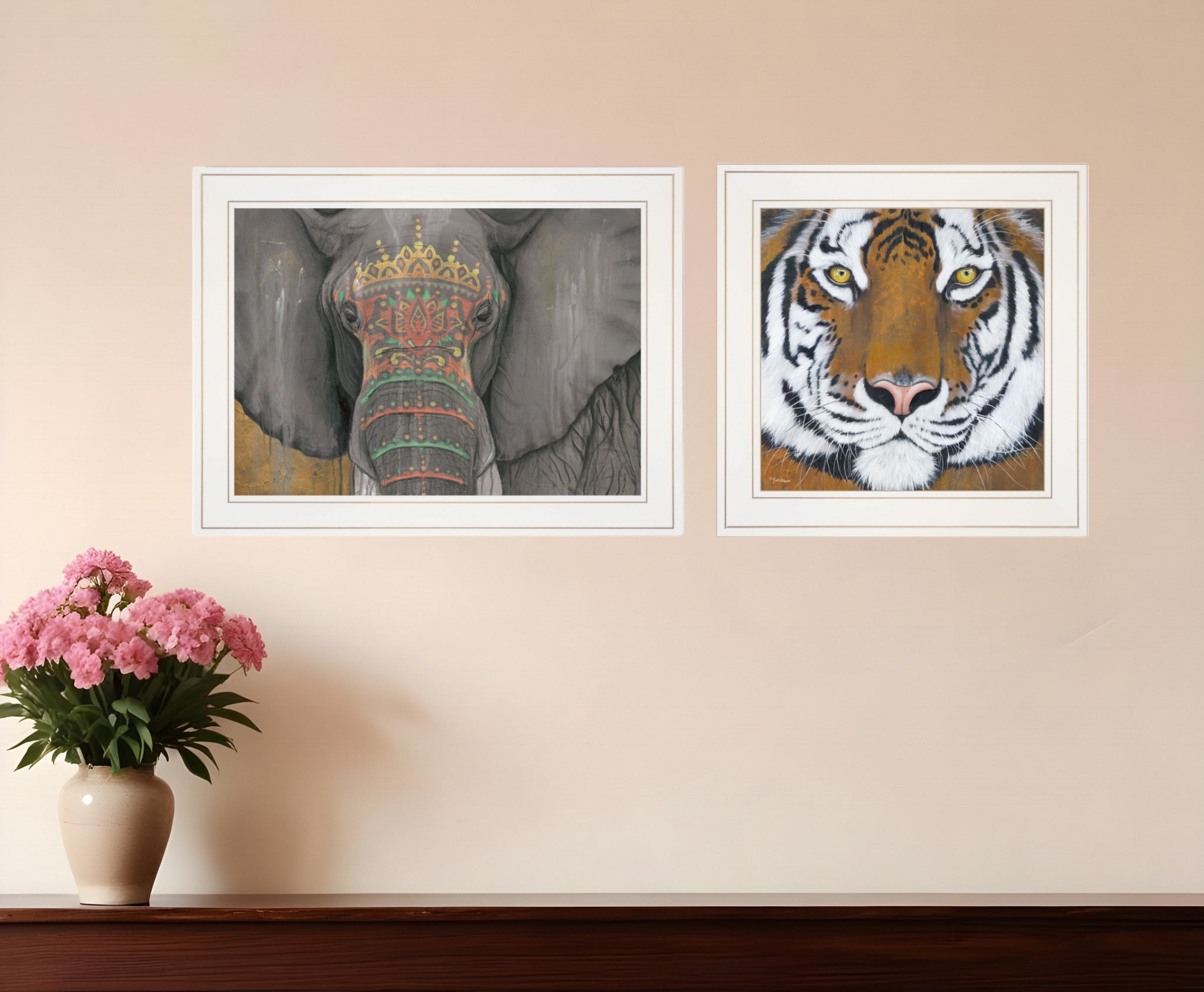 Set Of Two Wildlife II 1 White Framed Print Wall Art