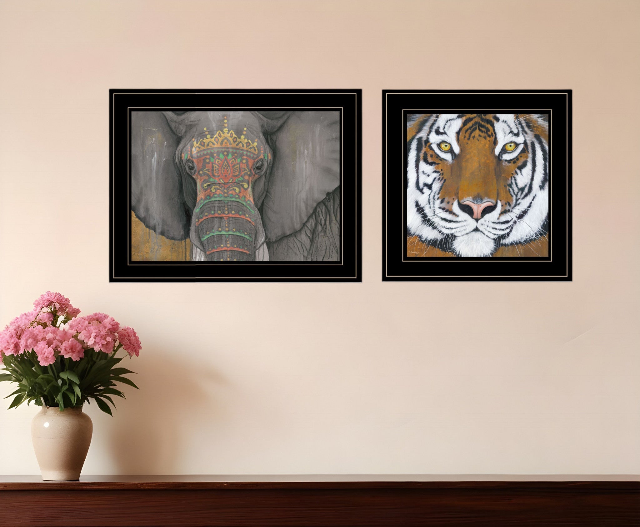 Set Of Two Wildlife II 2 Black Framed Print Wall Art