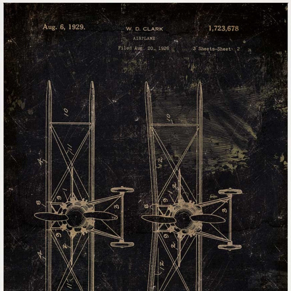 Set Of Two Airplane Patent I and II 1 White Framed Print Wall Art