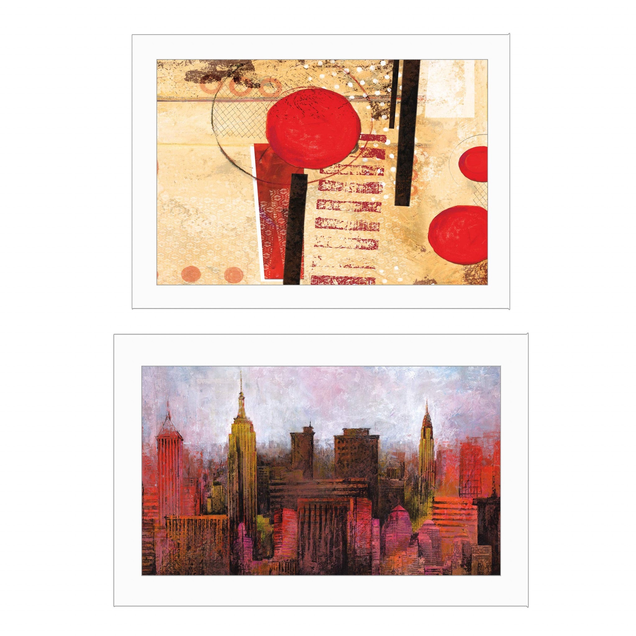 Set Of Two NYC Harmony 1 White Framed Print Wall Art