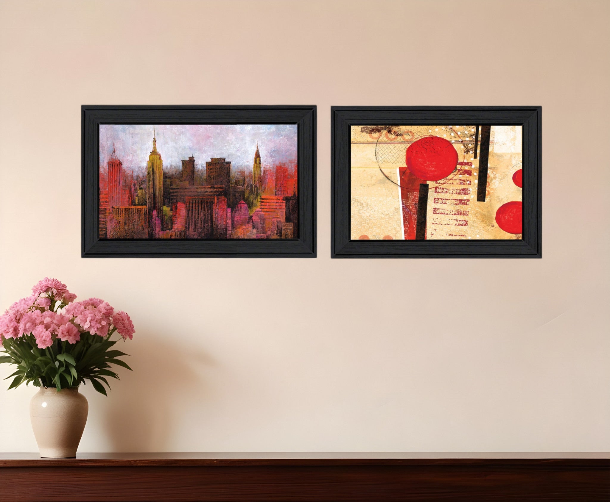 Set Of Two NYC Harmony 2 Black Framed Print Wall Art