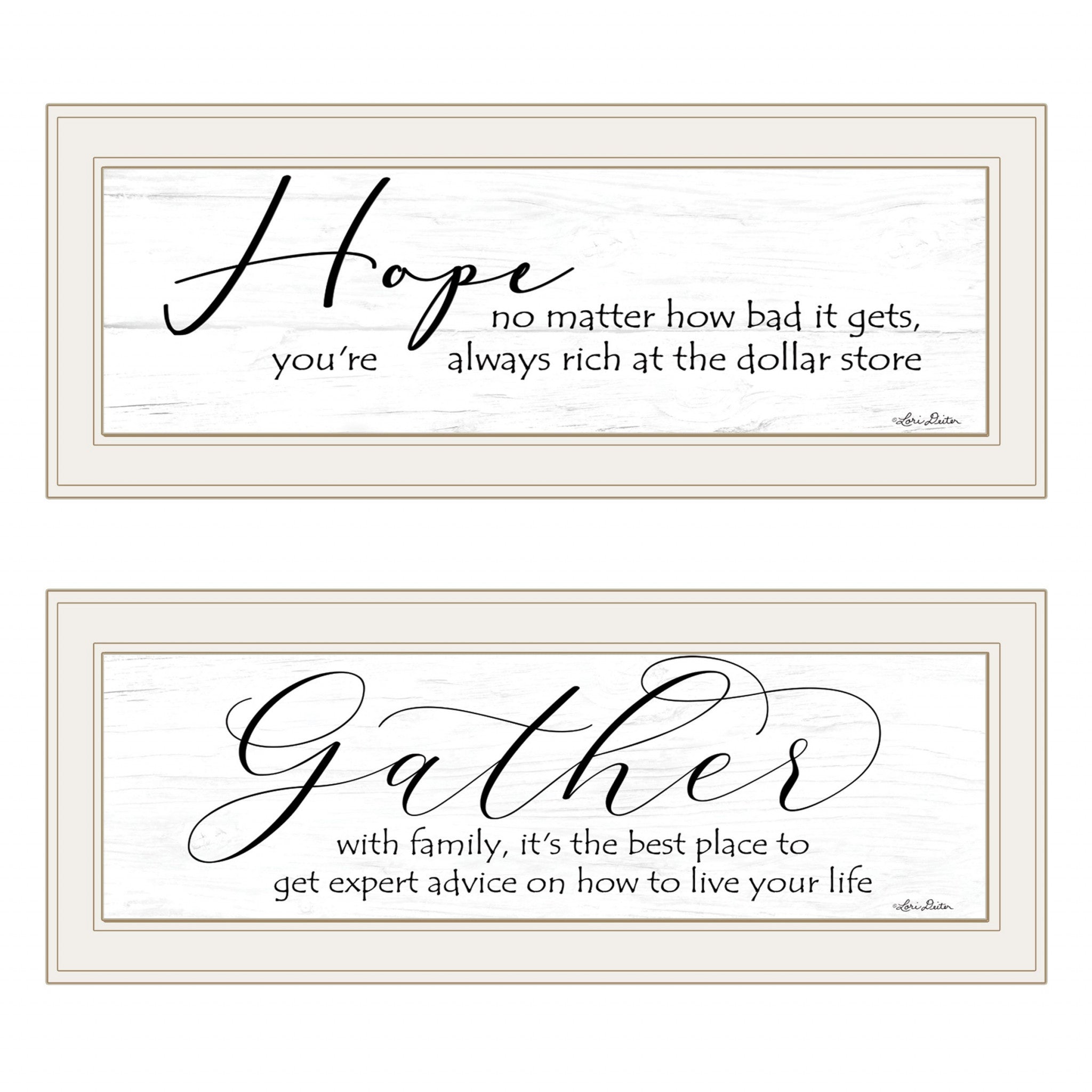 Set Of Two Gather Together 1 White Framed Print Wall Art