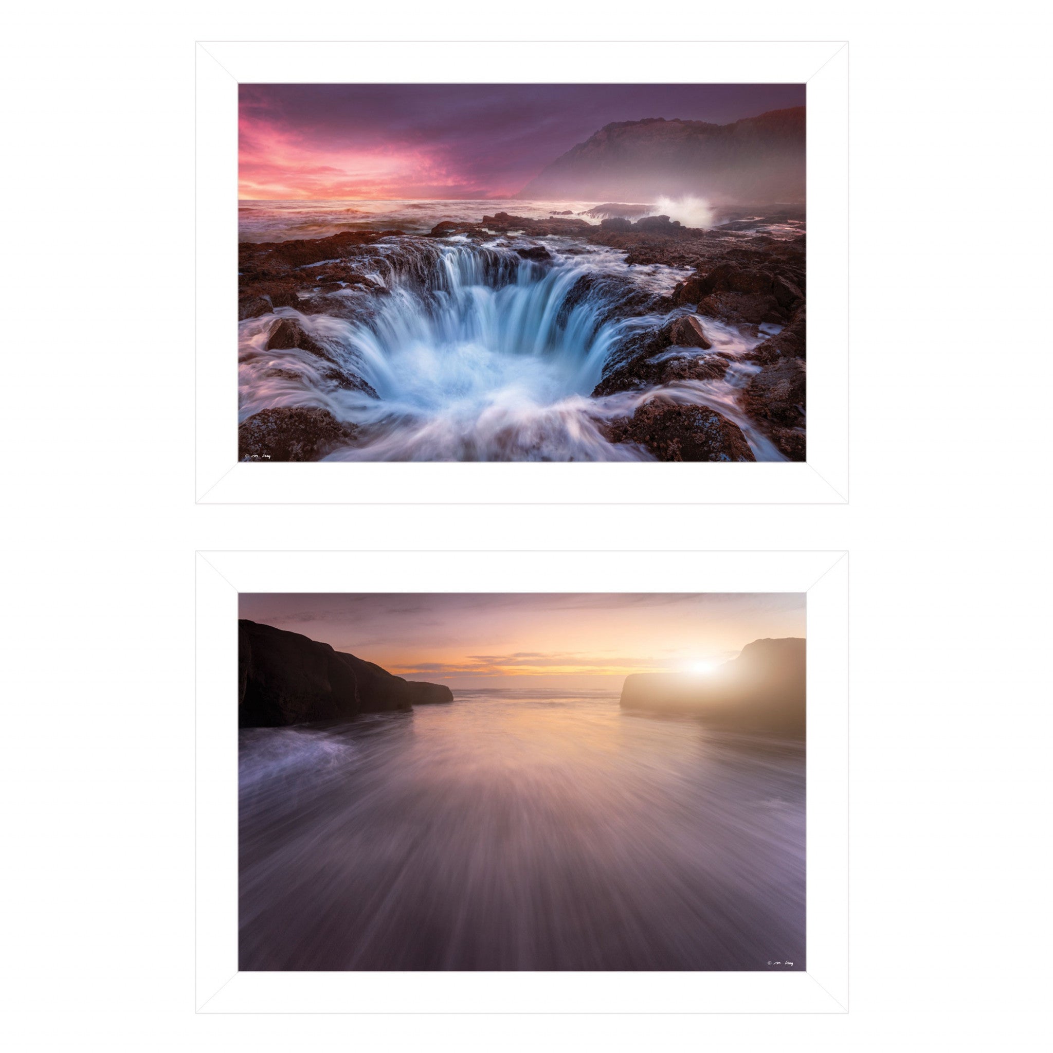 Set Of Two Future Genesis 1 White Framed Print Wall Art