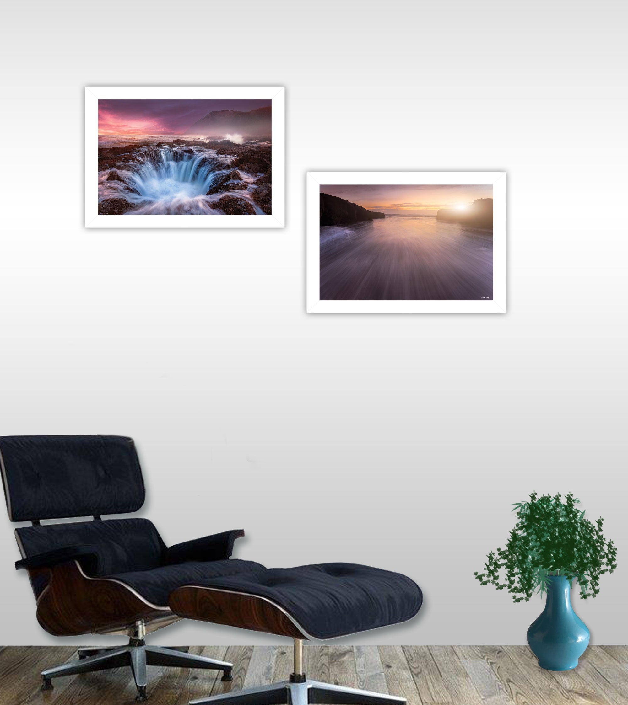 Set Of Two Future Genesis 1 White Framed Print Wall Art