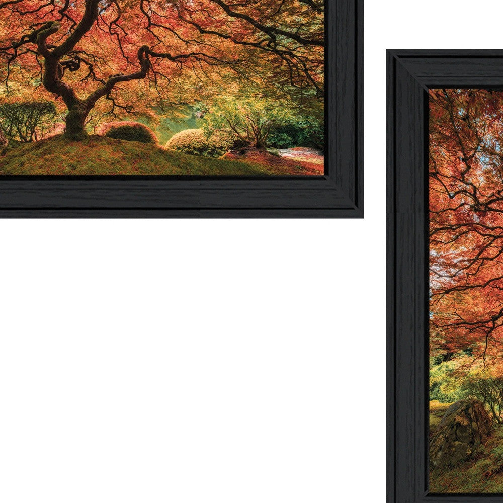 Set Of Two First Colors of Fall II Black Framed Print Wall Art