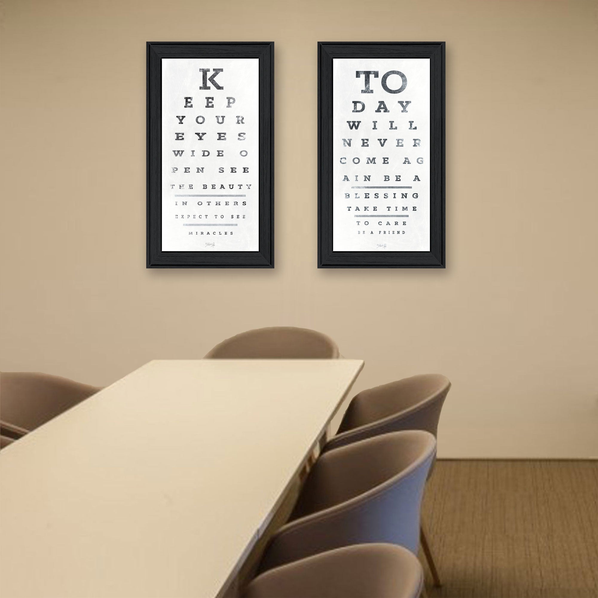 Set Of Two Eye Charts 4 Black Framed Print Wall Art