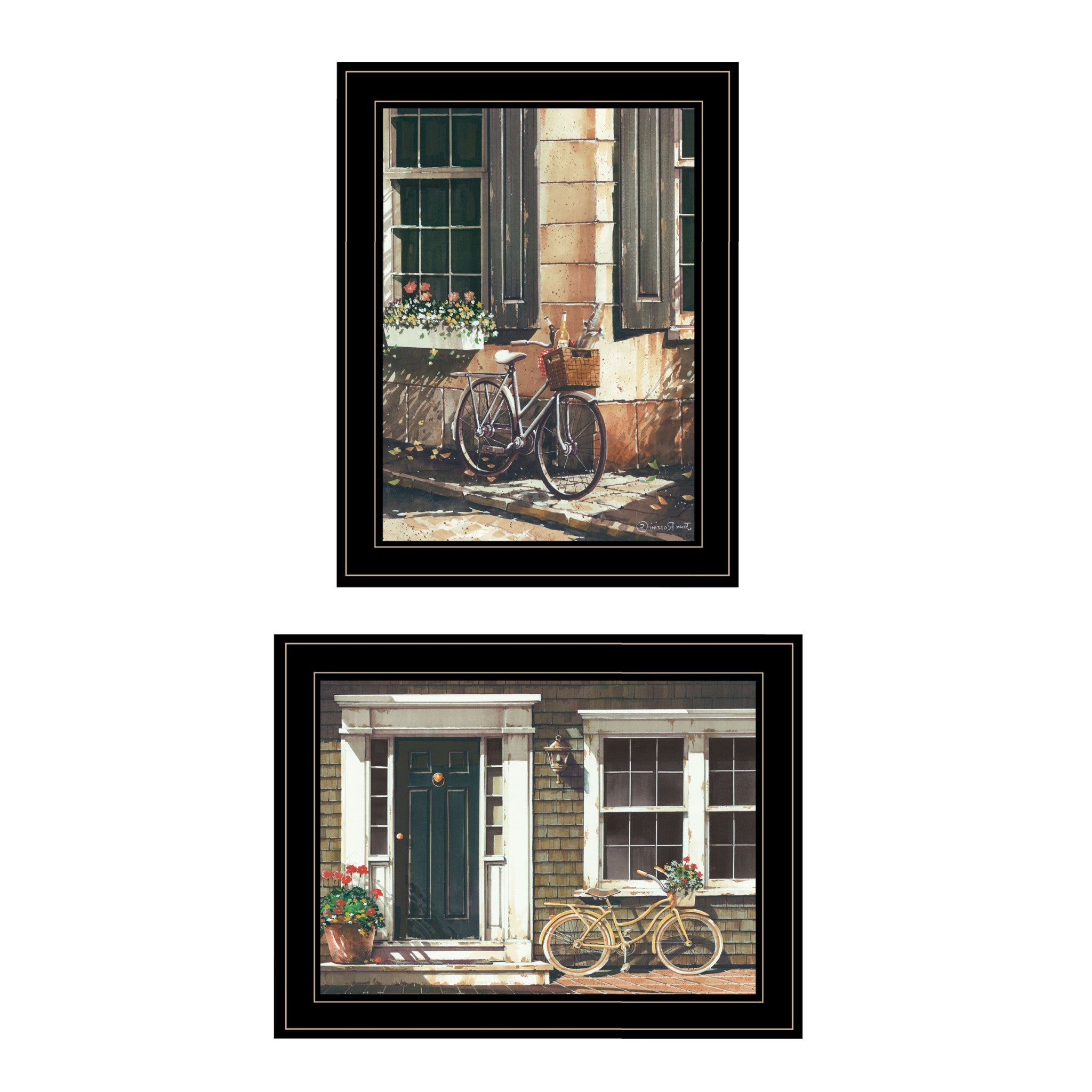 Set Of Two A Picnic Getaway 2 Black Framed Print Wall Art