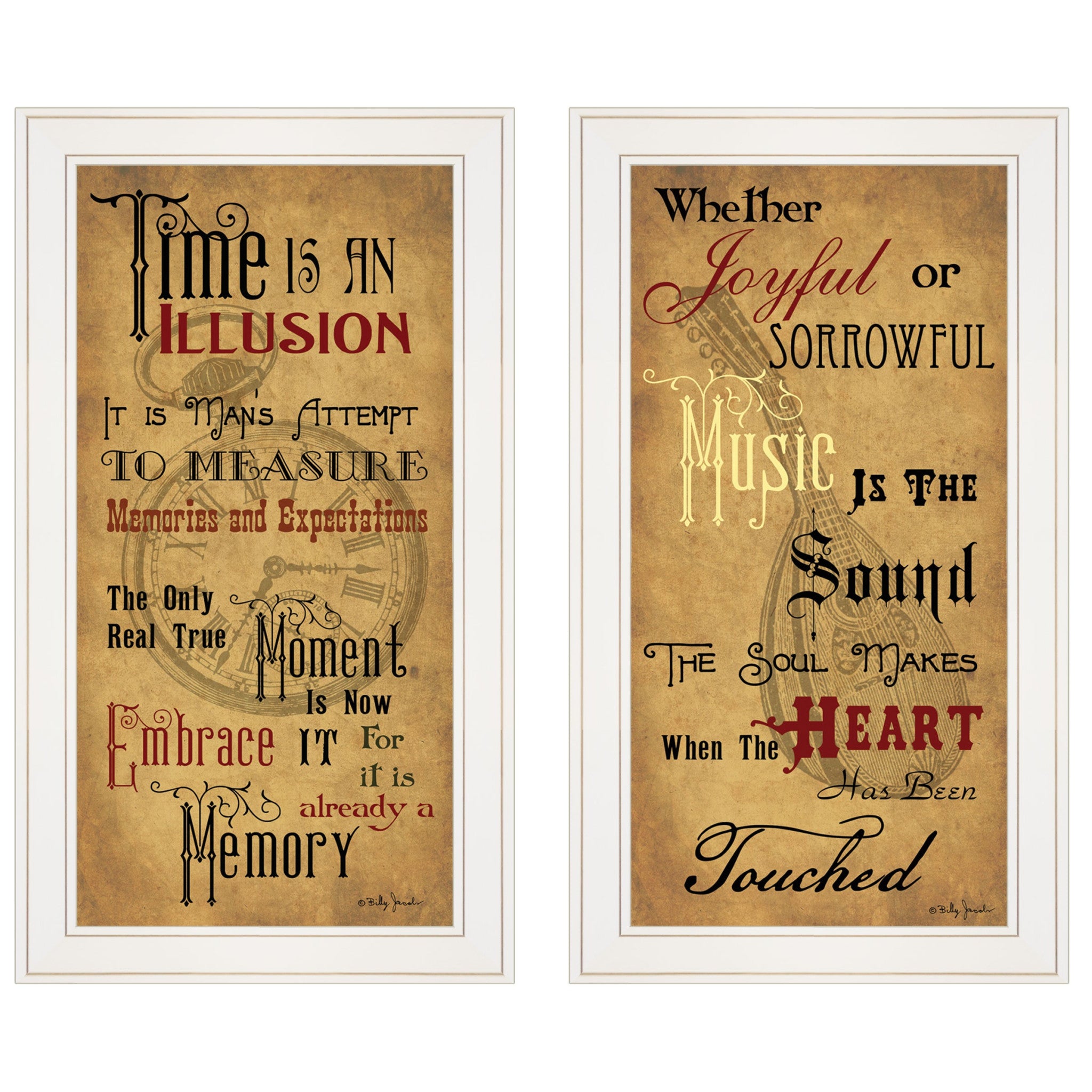 Set Of Two Joyful 1 White Framed Print Wall Art