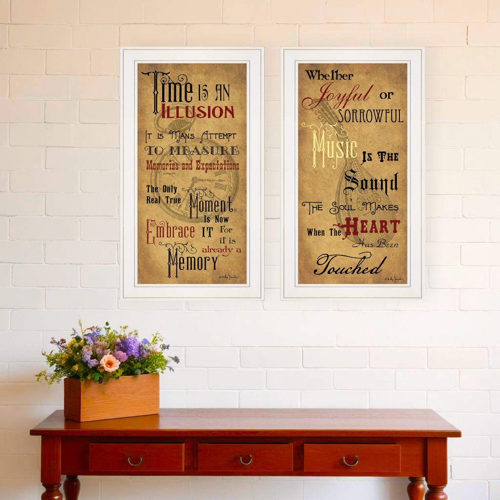 Set Of Two Joyful 1 White Framed Print Wall Art