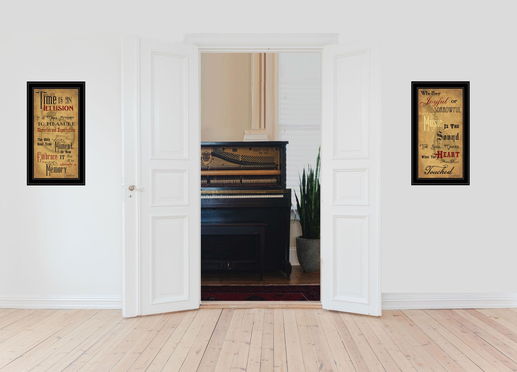 Set Of Two Joyful 2 Black Framed Print Wall Art