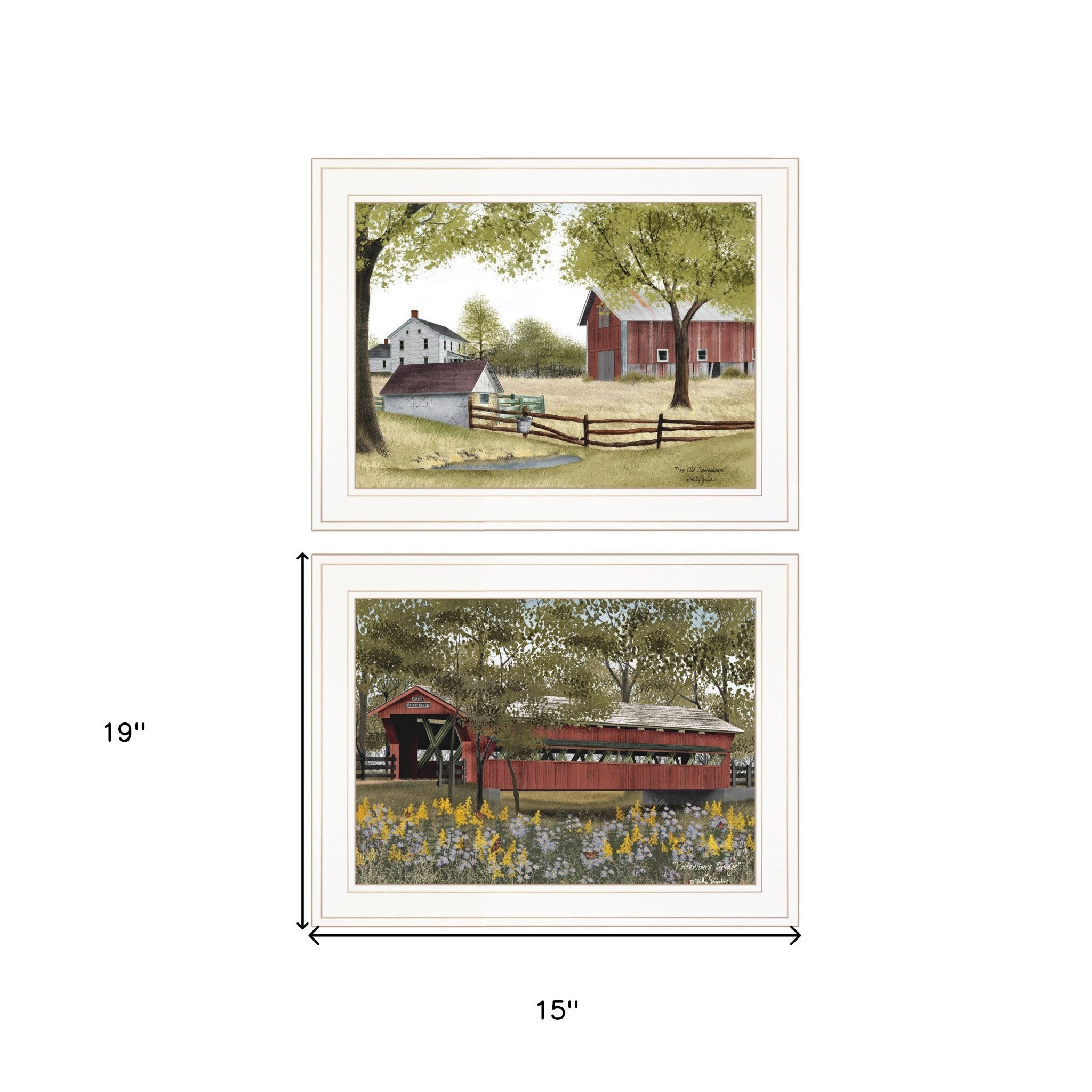 Set Of Two The Spring House 1 White Framed Print Wall Art