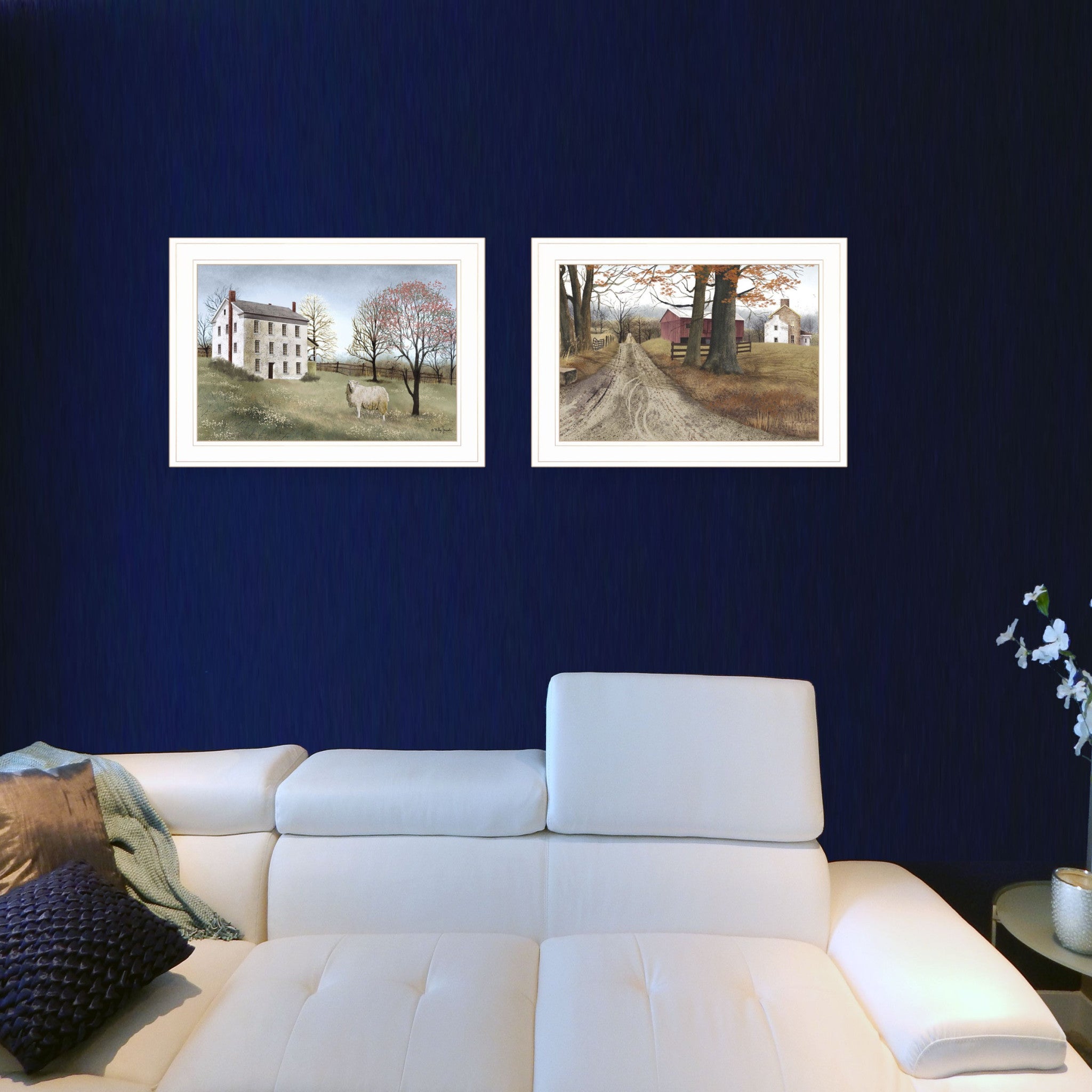 Set Of Two The Road Home 1 White Framed Print Wall Art