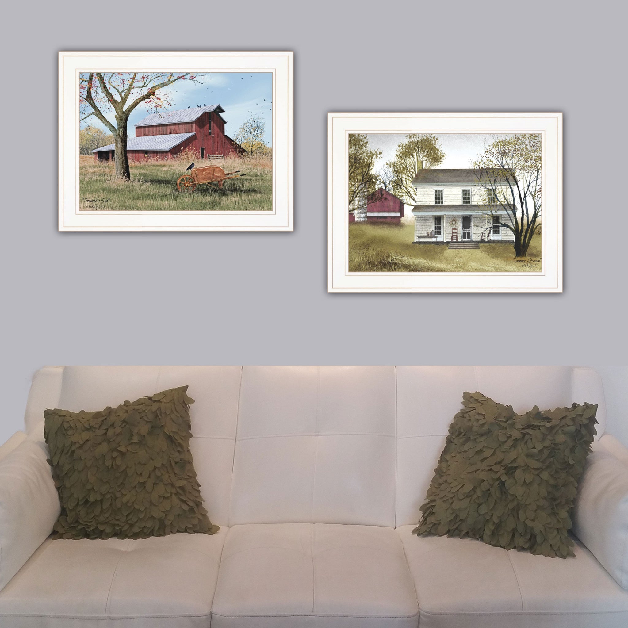 Set Of Two Summers End 1 White Framed Print Wall Art