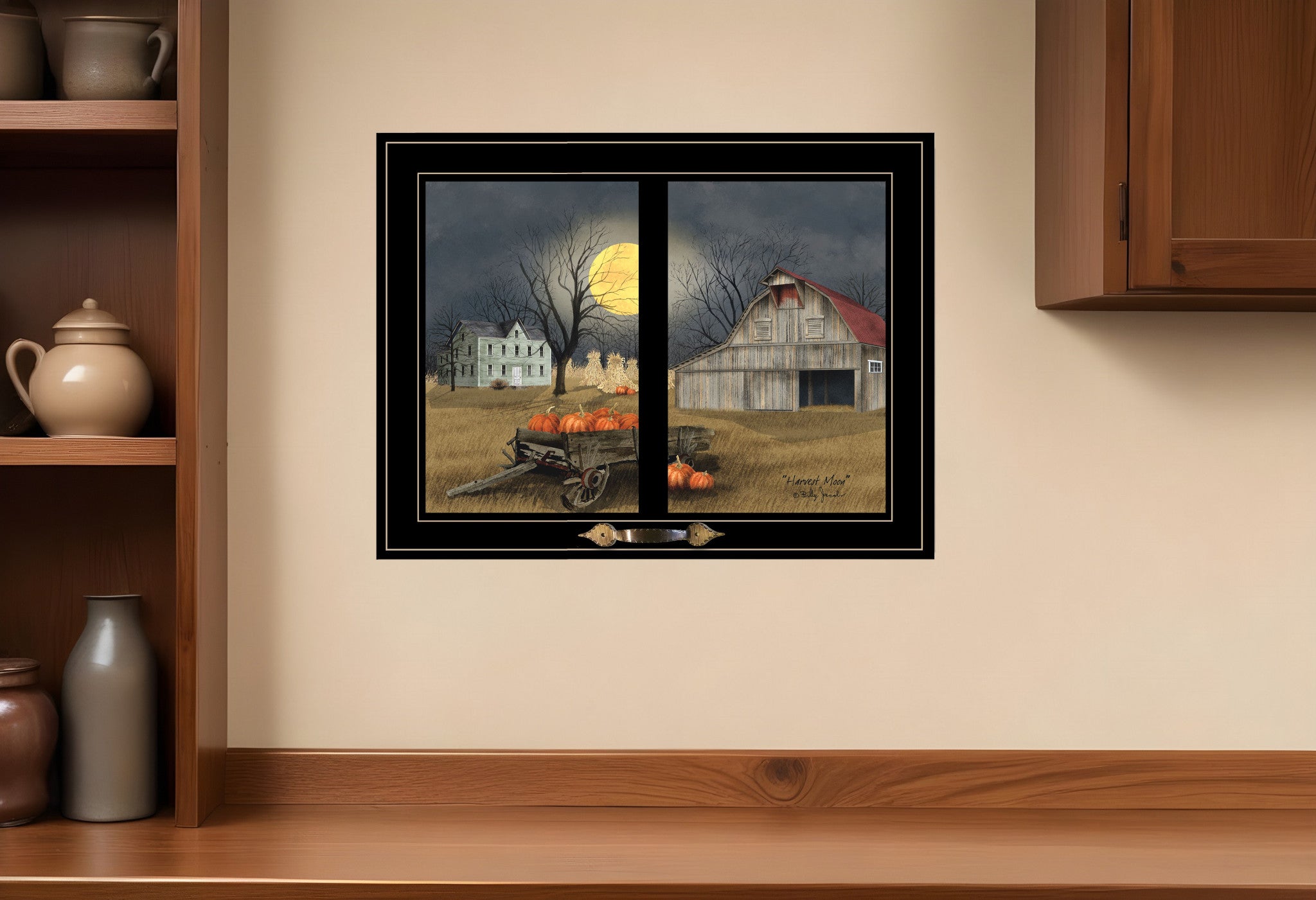 Harvest Moon 10 Black Framed Print Kitchen Wall Art