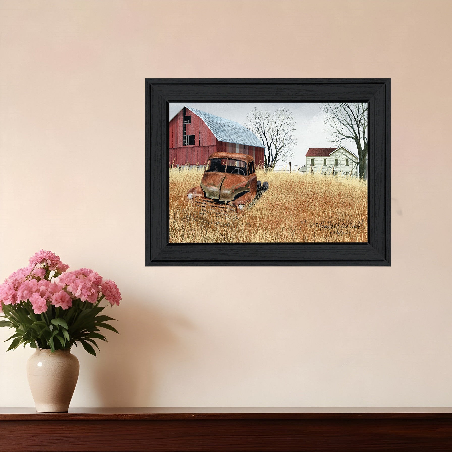 Granddads Old Truck 2 Black Framed Print Wall Art