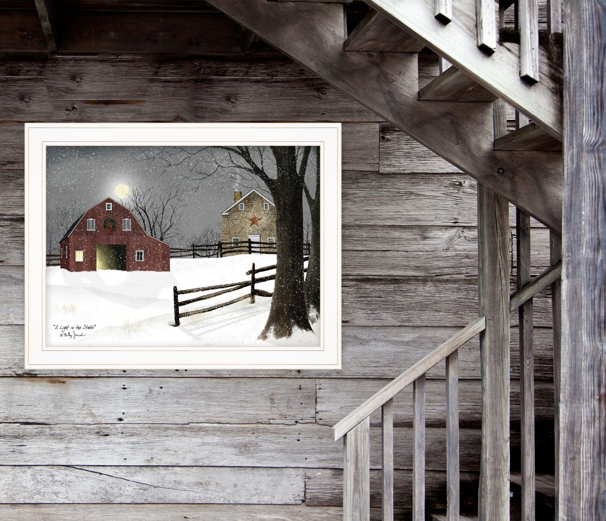 Light in the Stable 5 White Framed Print Wall Art