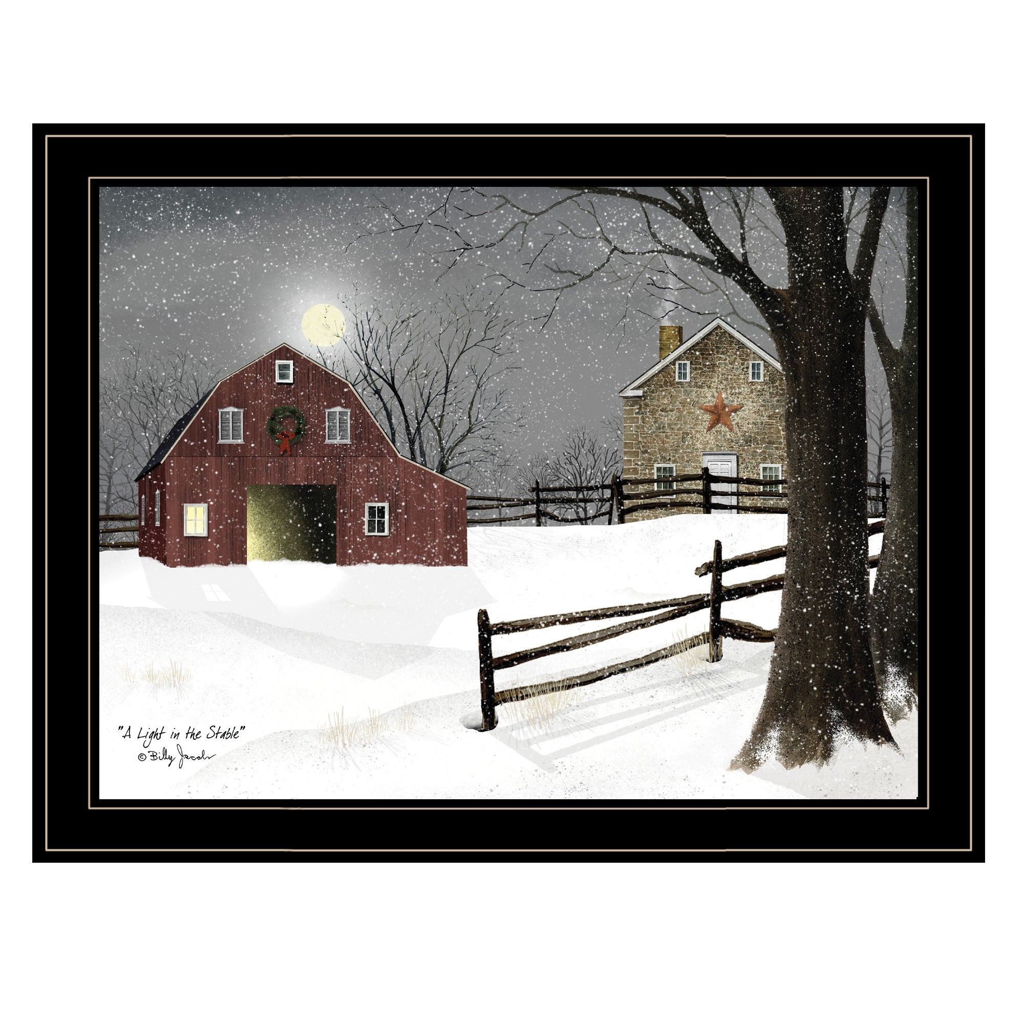 Light in the Stable 7 Black Framed Print Wall Art