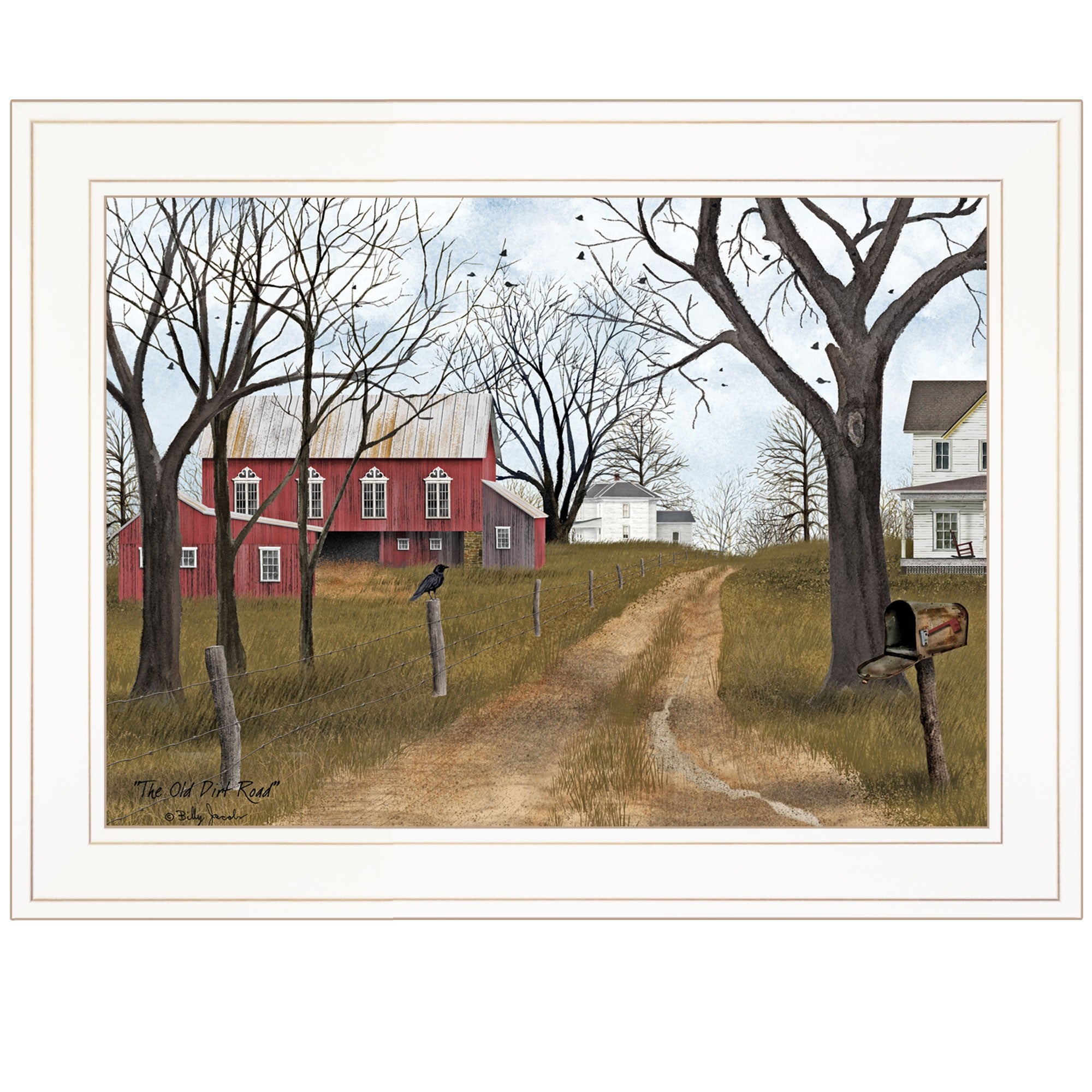 The Old Dirt Road 2 White Framed Print Wall Art