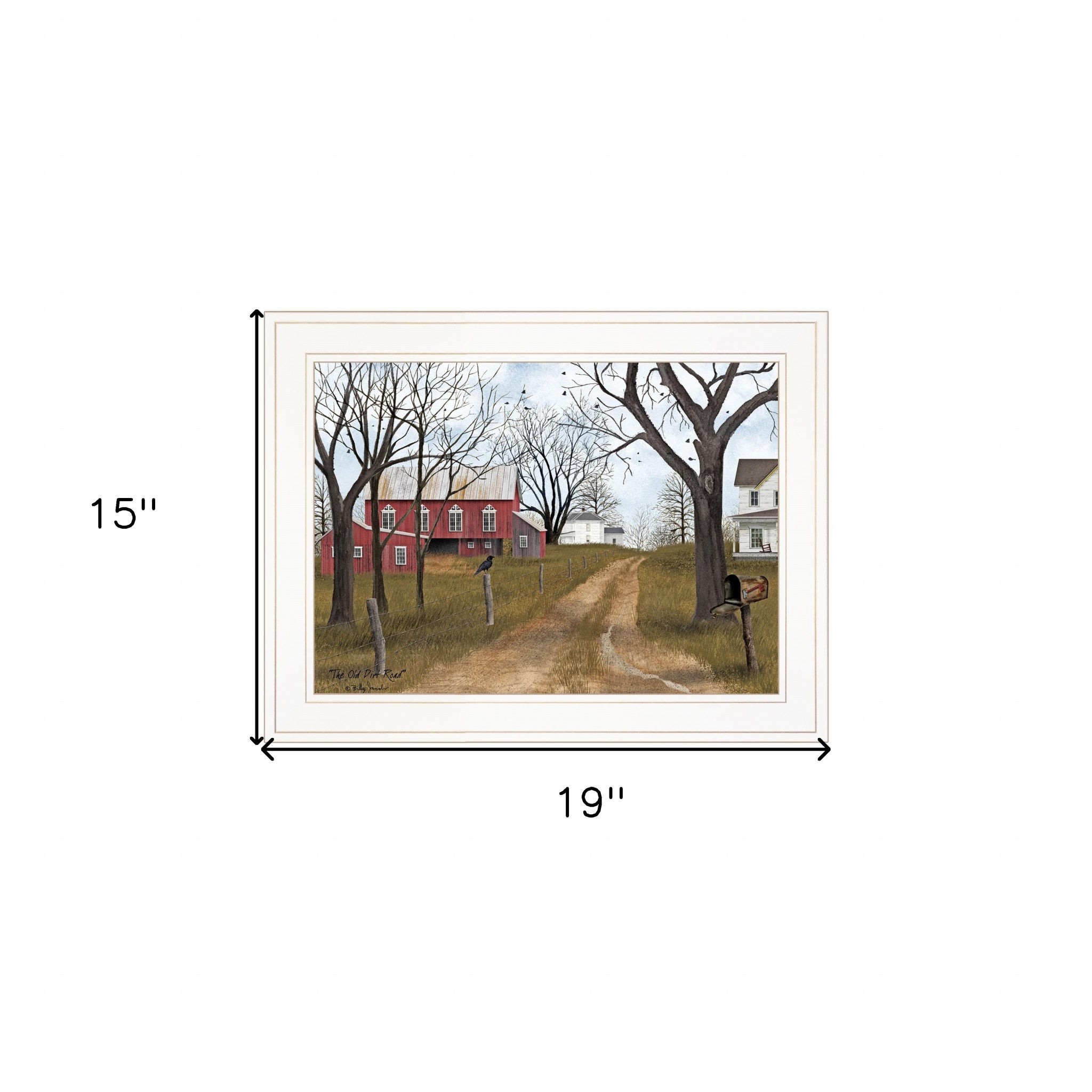 The Old Dirt Road 2 White Framed Print Wall Art