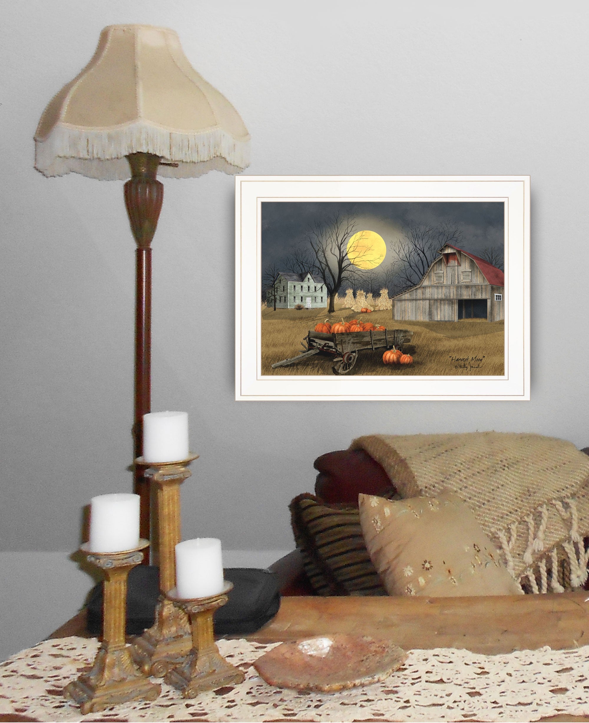 Harvest Moon 5 White Framed Print Kitchen Wall Art