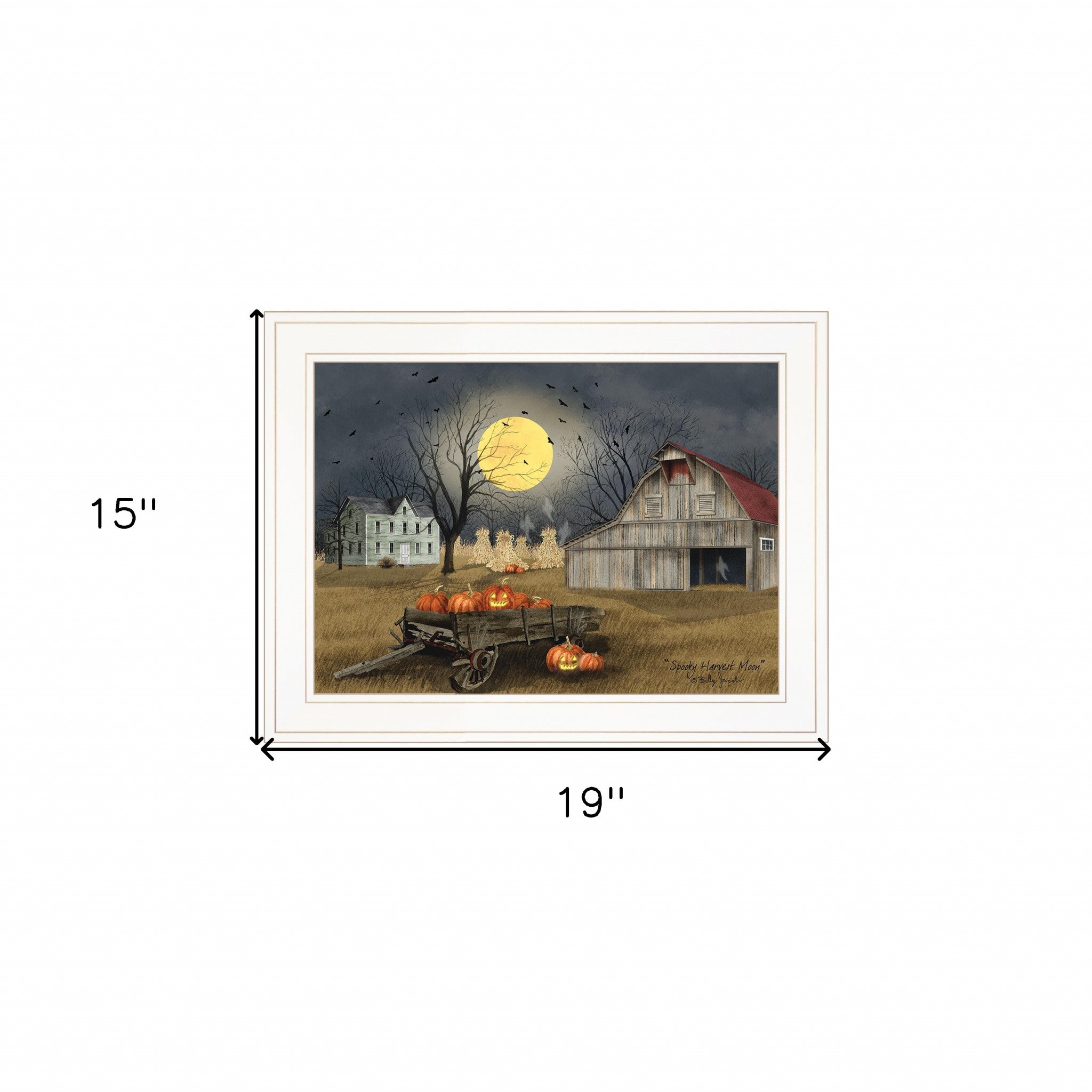 Spooky Harvest Moon 2 White Framed Print Kitchen Wall Art