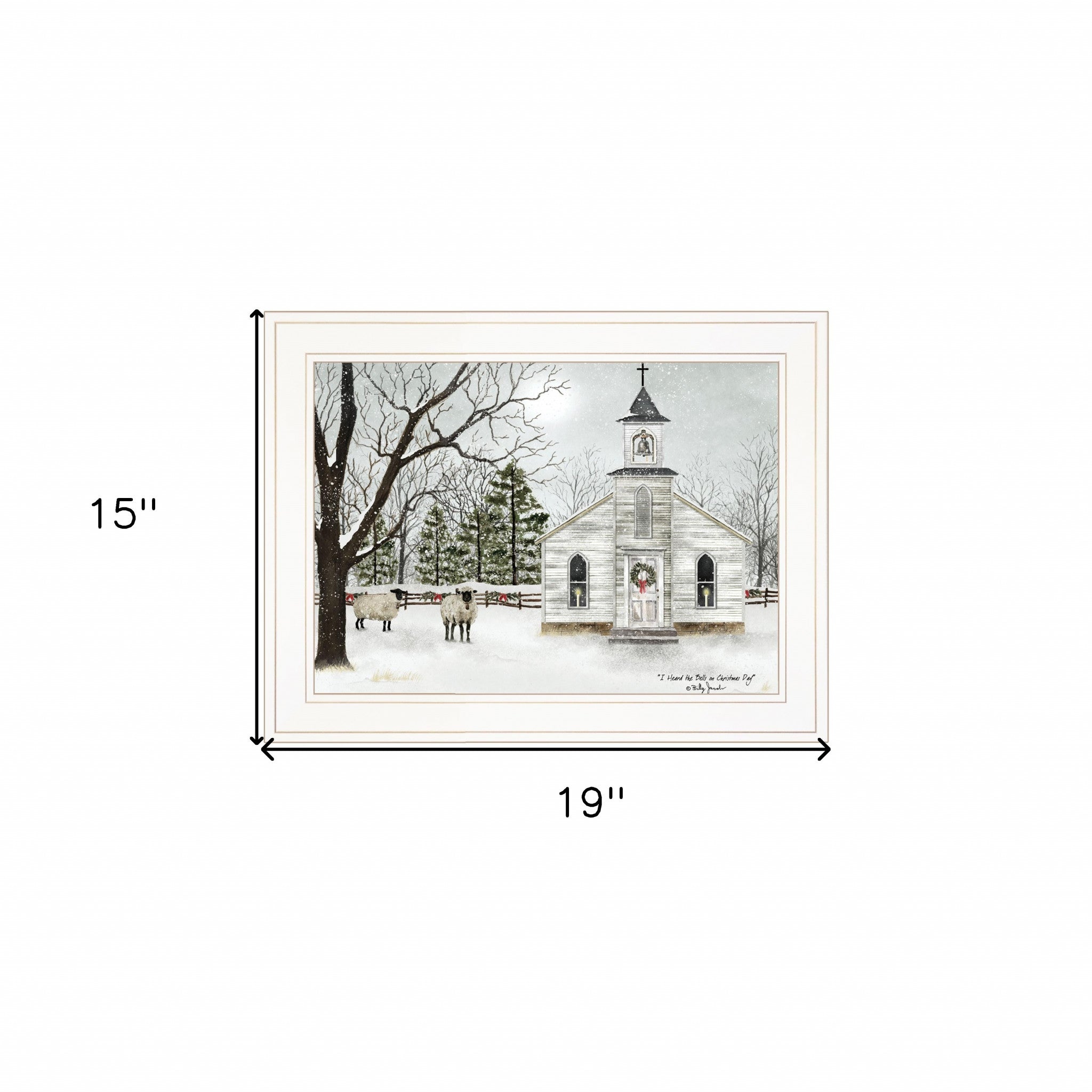 I Heard the Bells on Christmas 1 White Framed Print Wall Art