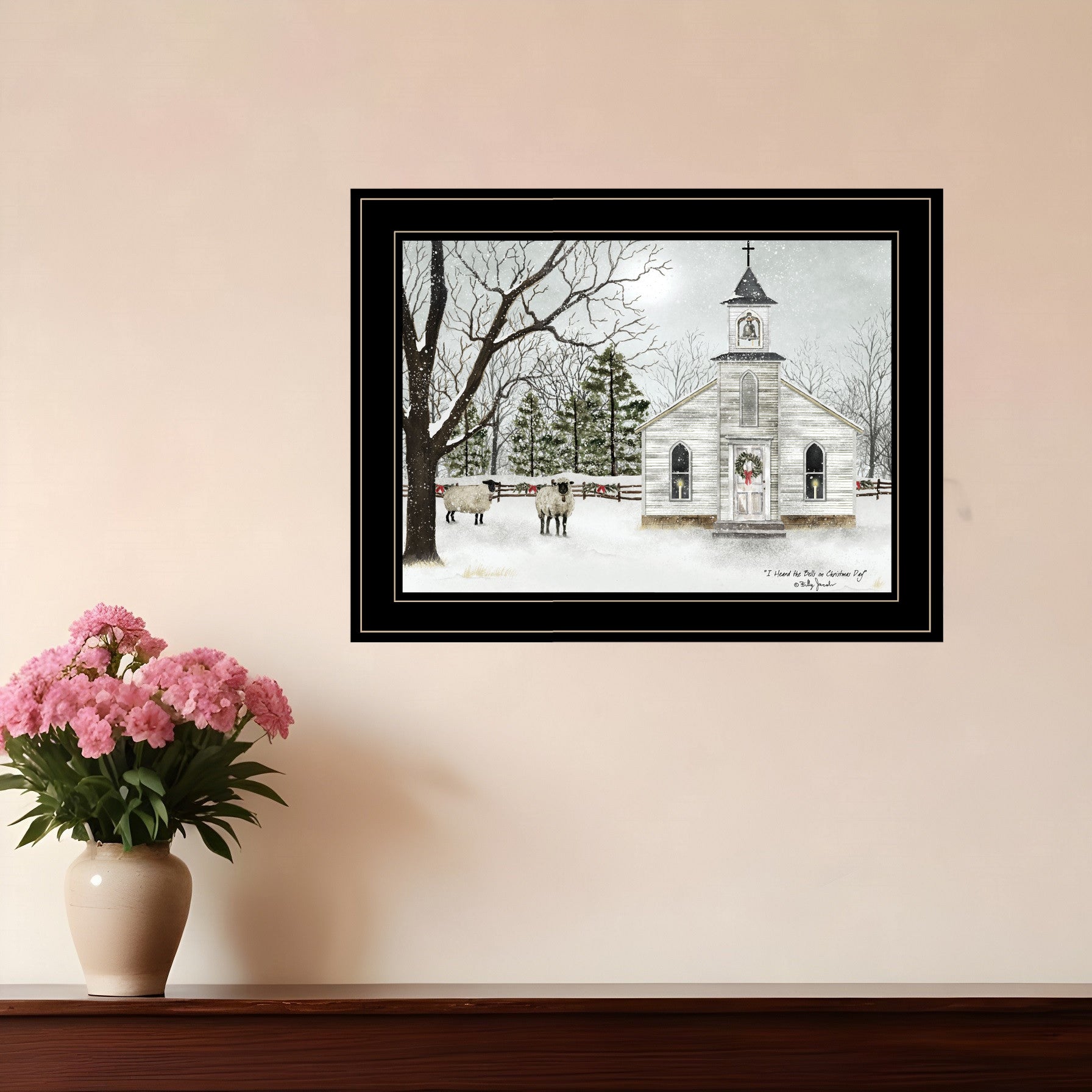 I Heard the Bells on Christmas 3 Black Framed Print Wall Art