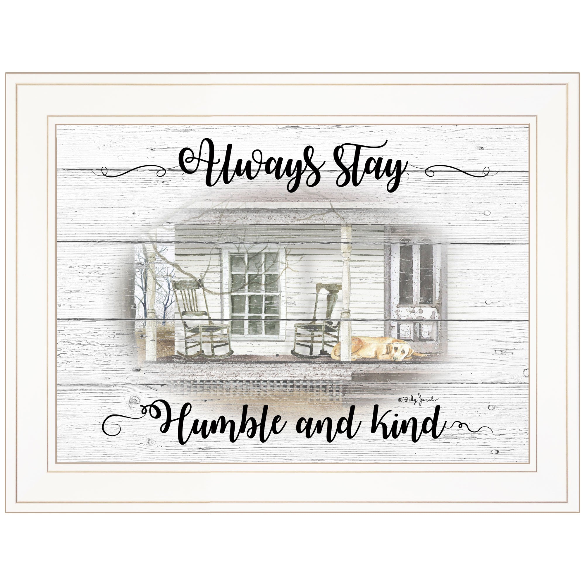 Humble and Kind 1 White Framed Print Wall Art