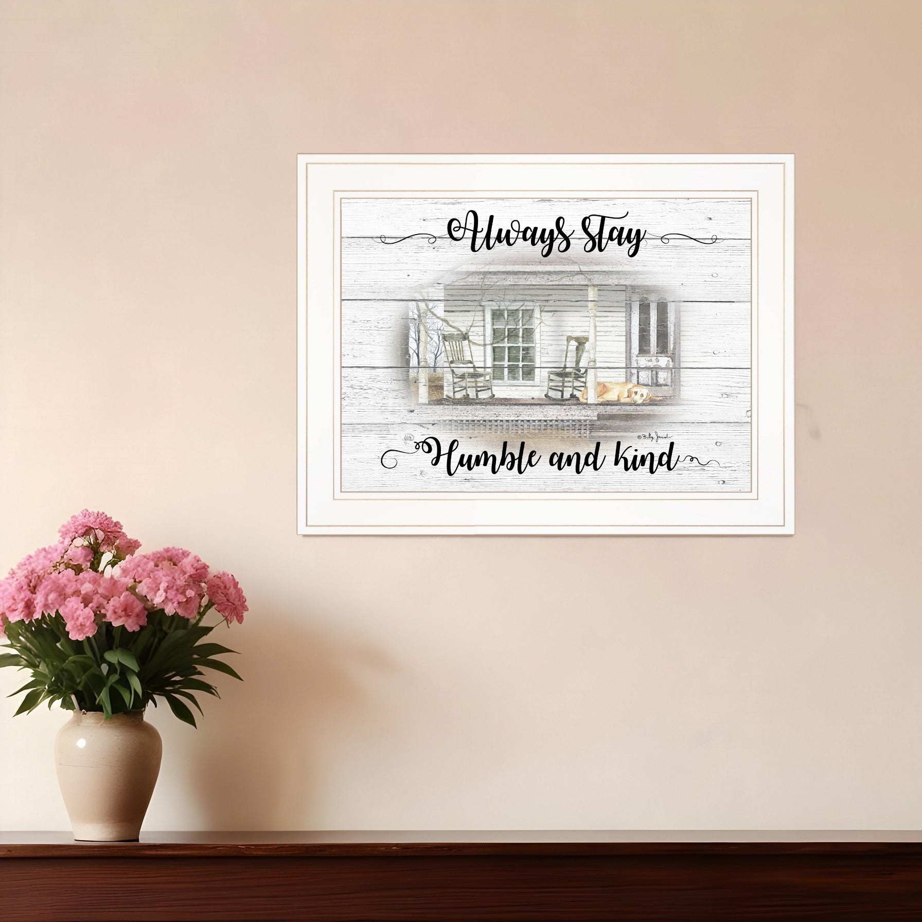 Humble and Kind 1 White Framed Print Wall Art