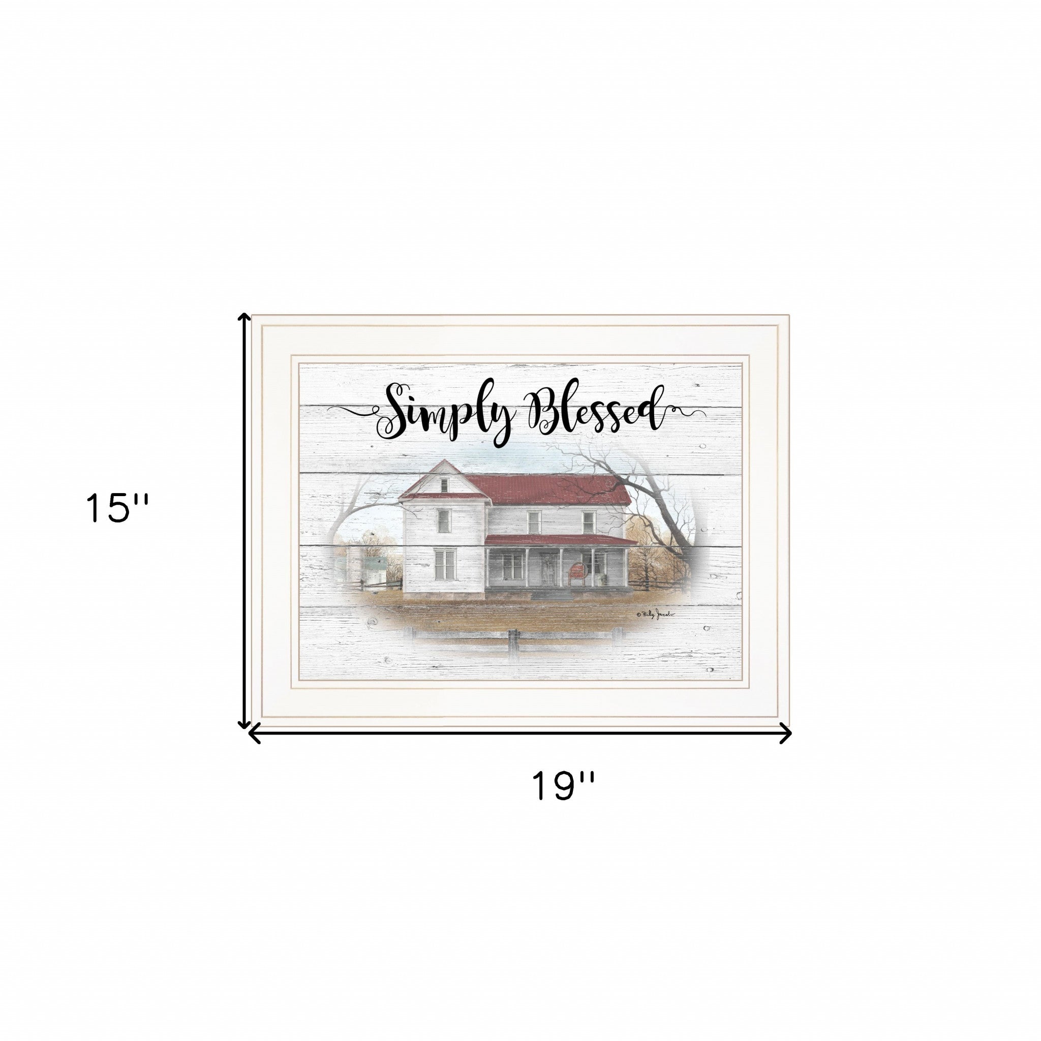 Simply Blessed Farmhouse White Framed Print Wall Art