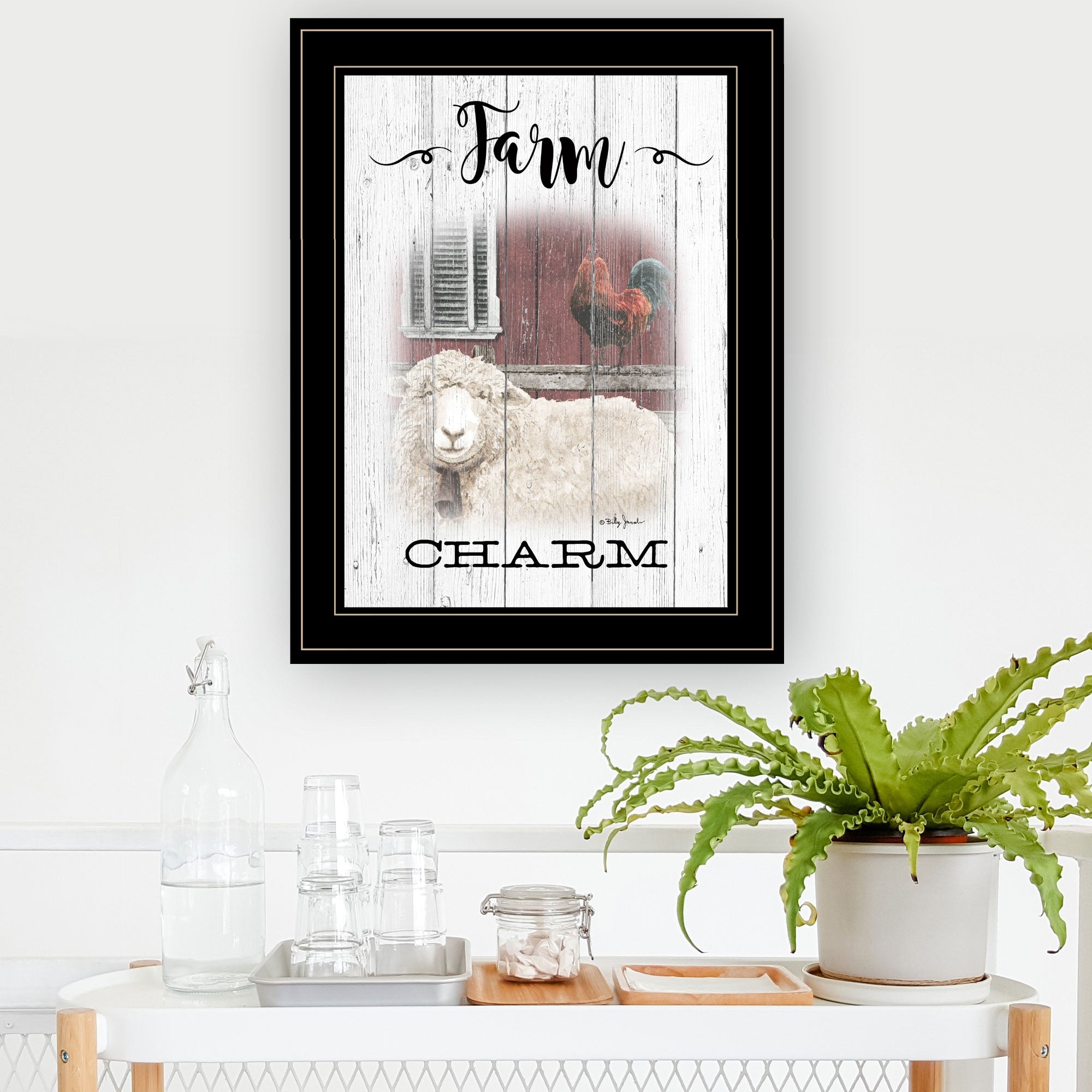 Farm Charm 2 Black Framed Print Wall Art