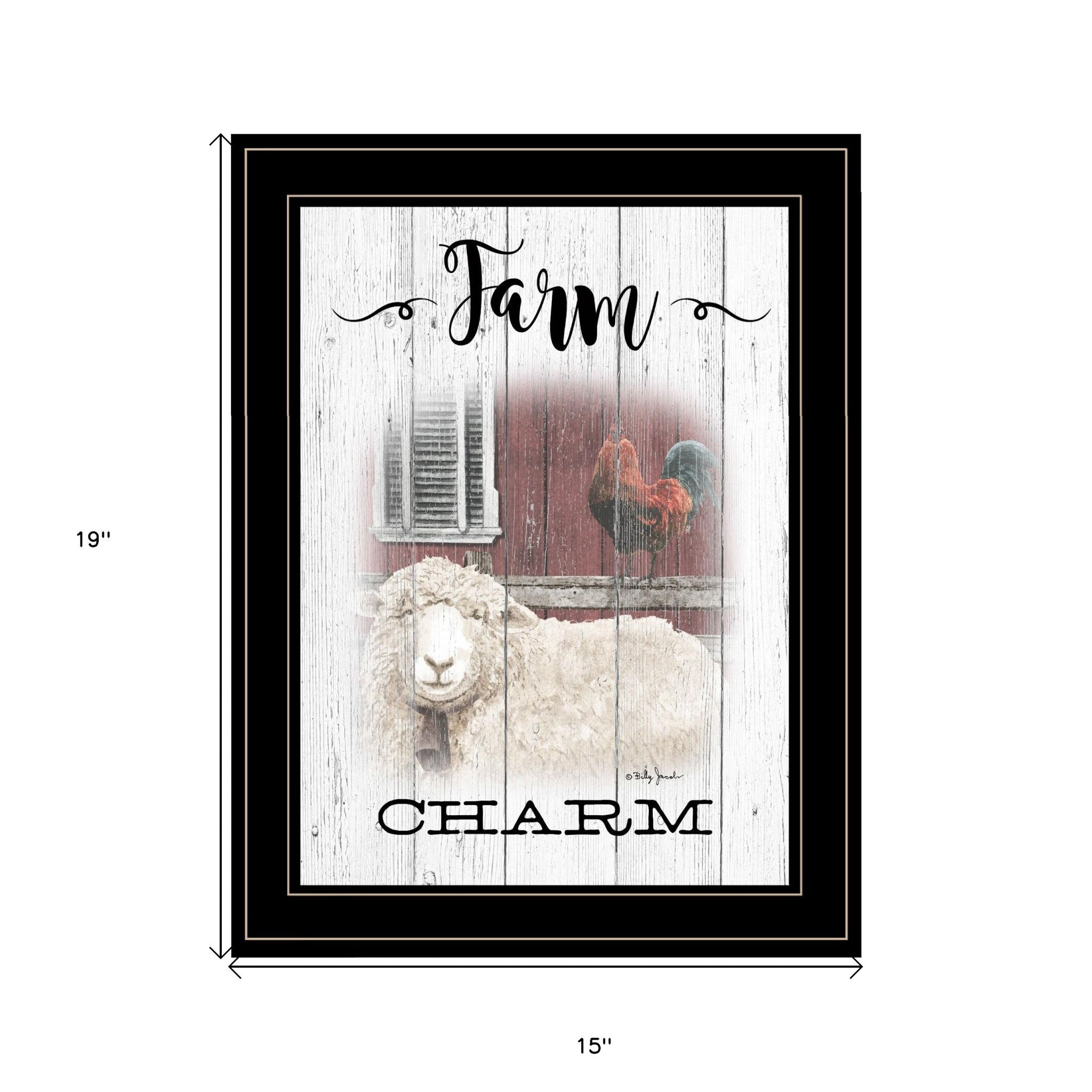 Farm Charm 2 Black Framed Print Wall Art