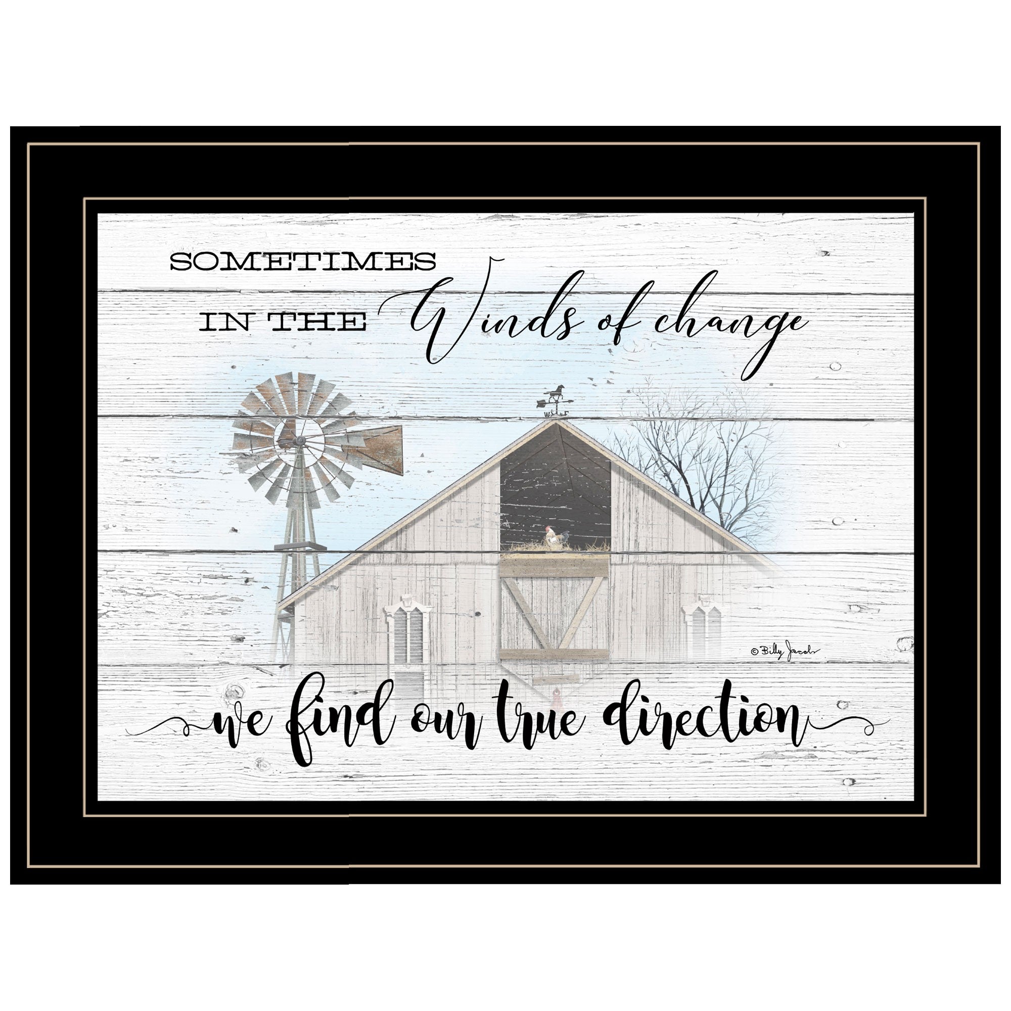 Winds Of Change Windmill on the Farm Black Framed Print Wall Art