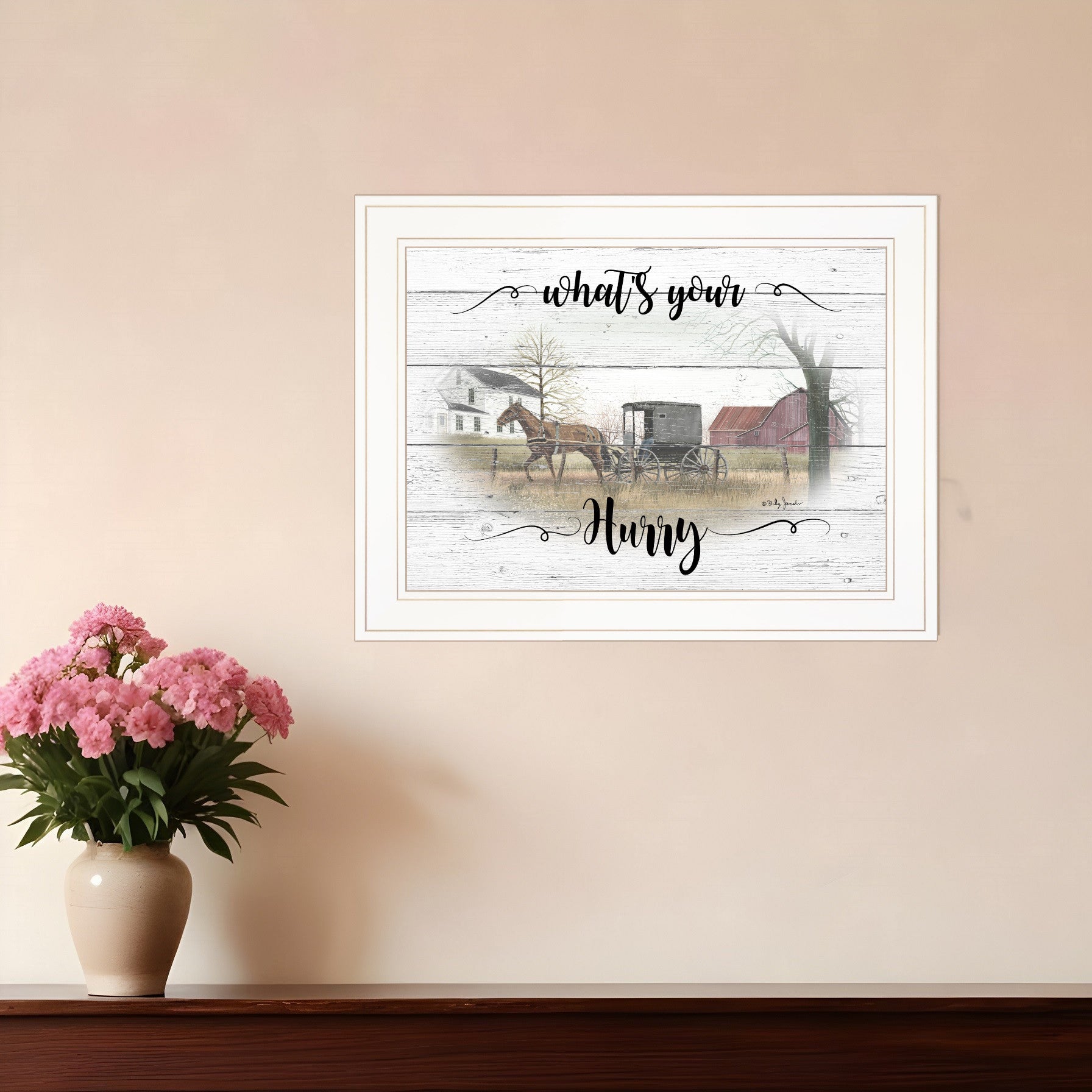 Whats Your Hurry 1 White Framed Print Wall Art