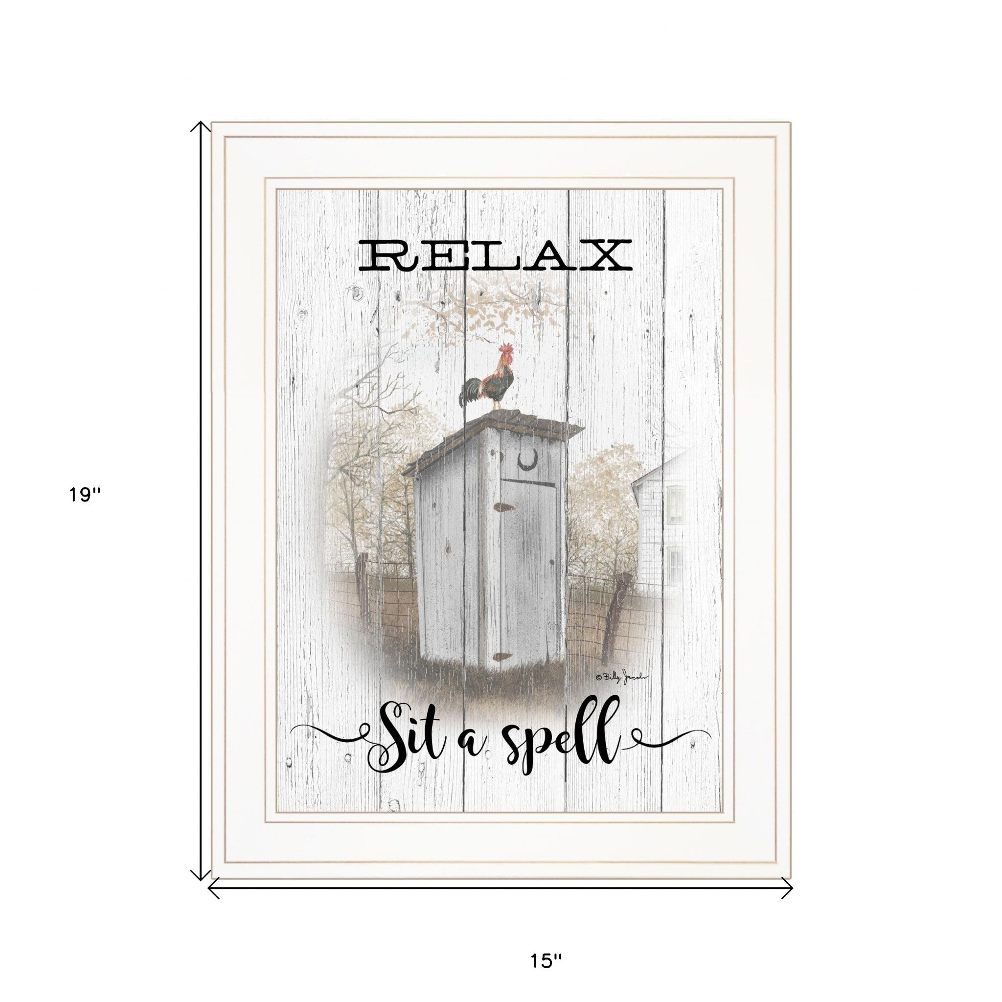 Relax Sit A Spell  White Framed Print Bathroom Wall Art