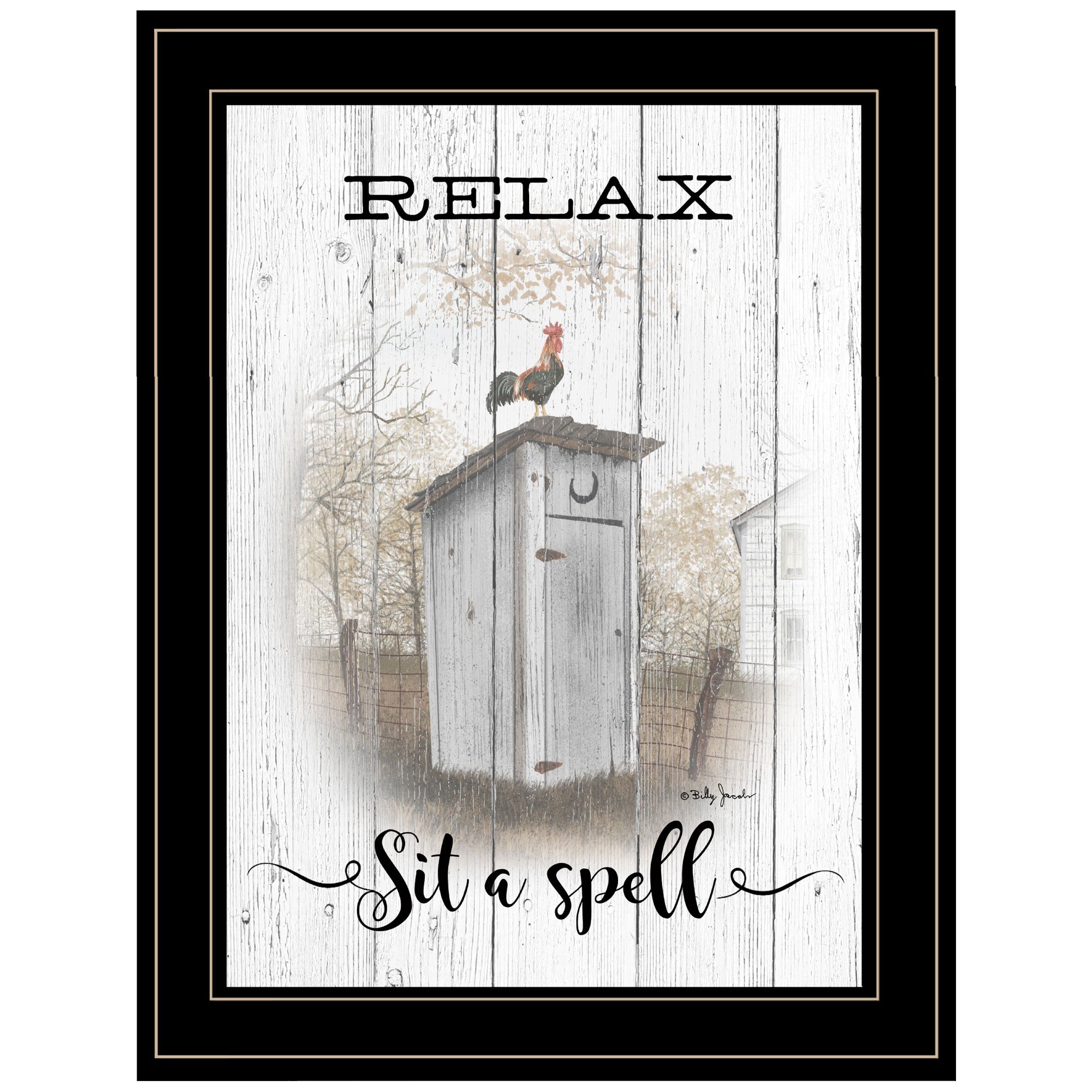 Relax Sit a Spell 2 Black Framed Print Wall Art