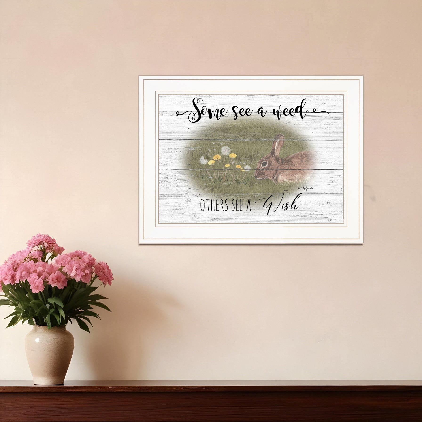 Some See A Weed 1 White Framed Print Wall Art