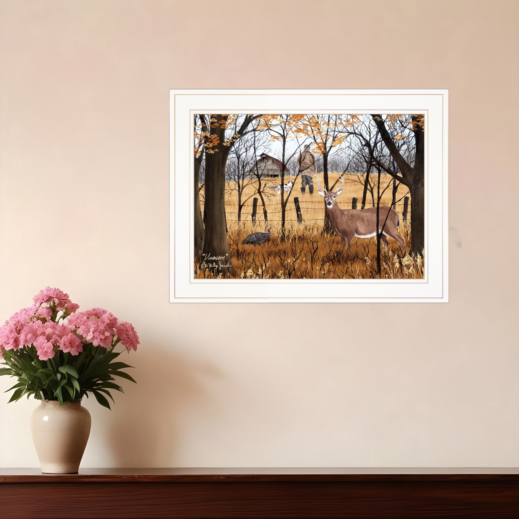 Unaware 1 White Framed Print Wall Art