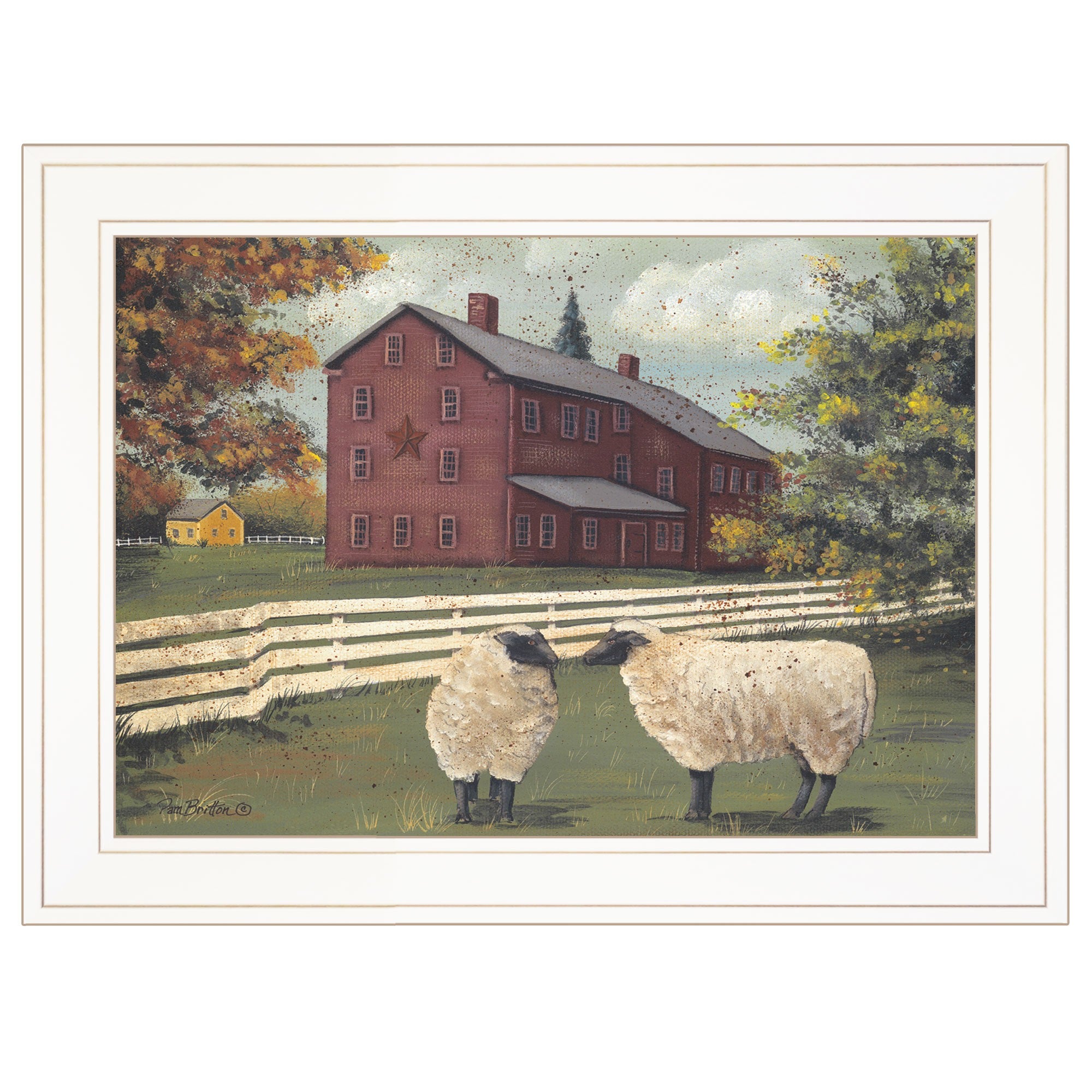 Hancock Sheep 2 White Framed Print Wall Art