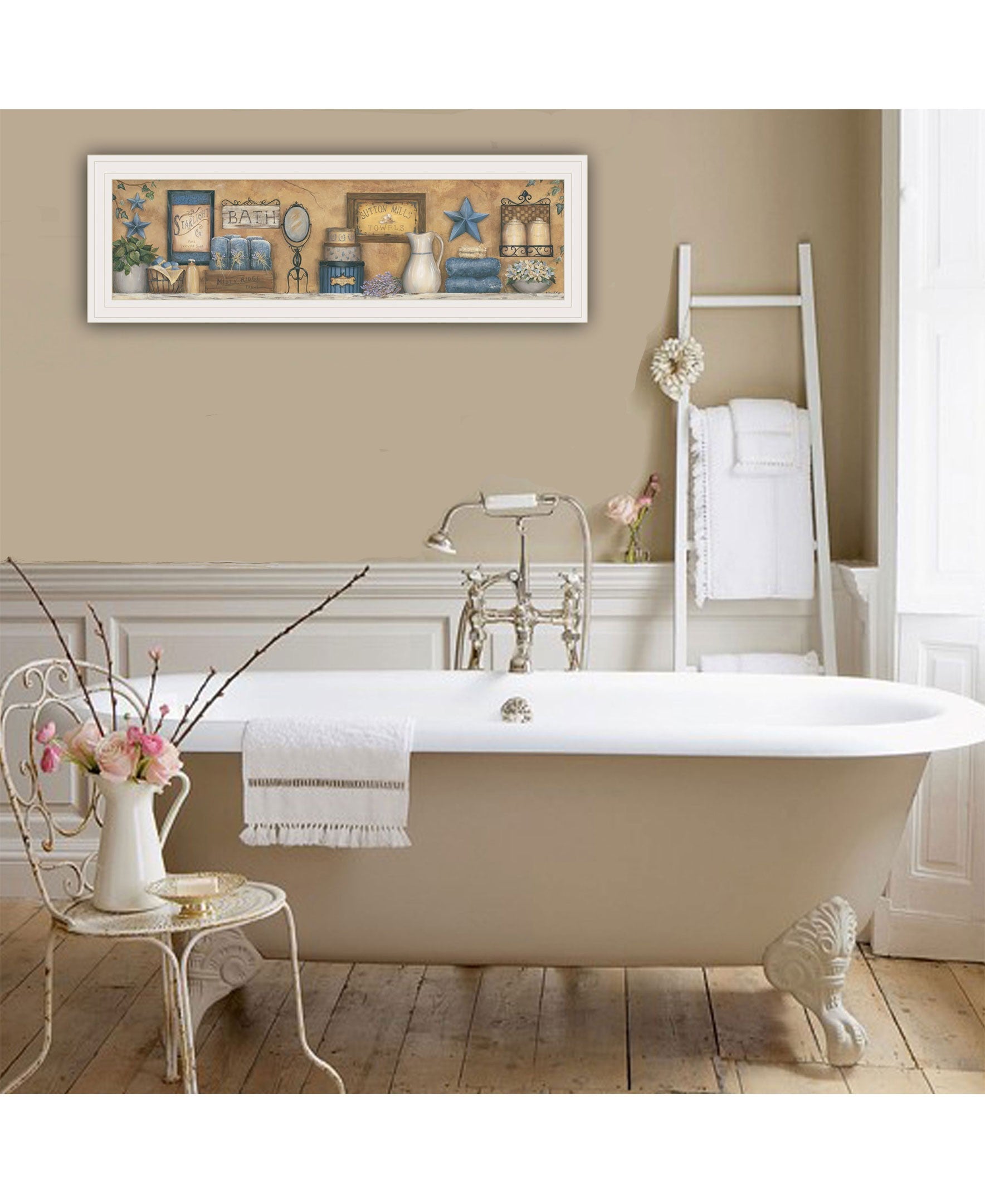 Starlight Bath 2 White Framed Print Bathroom Wall Art