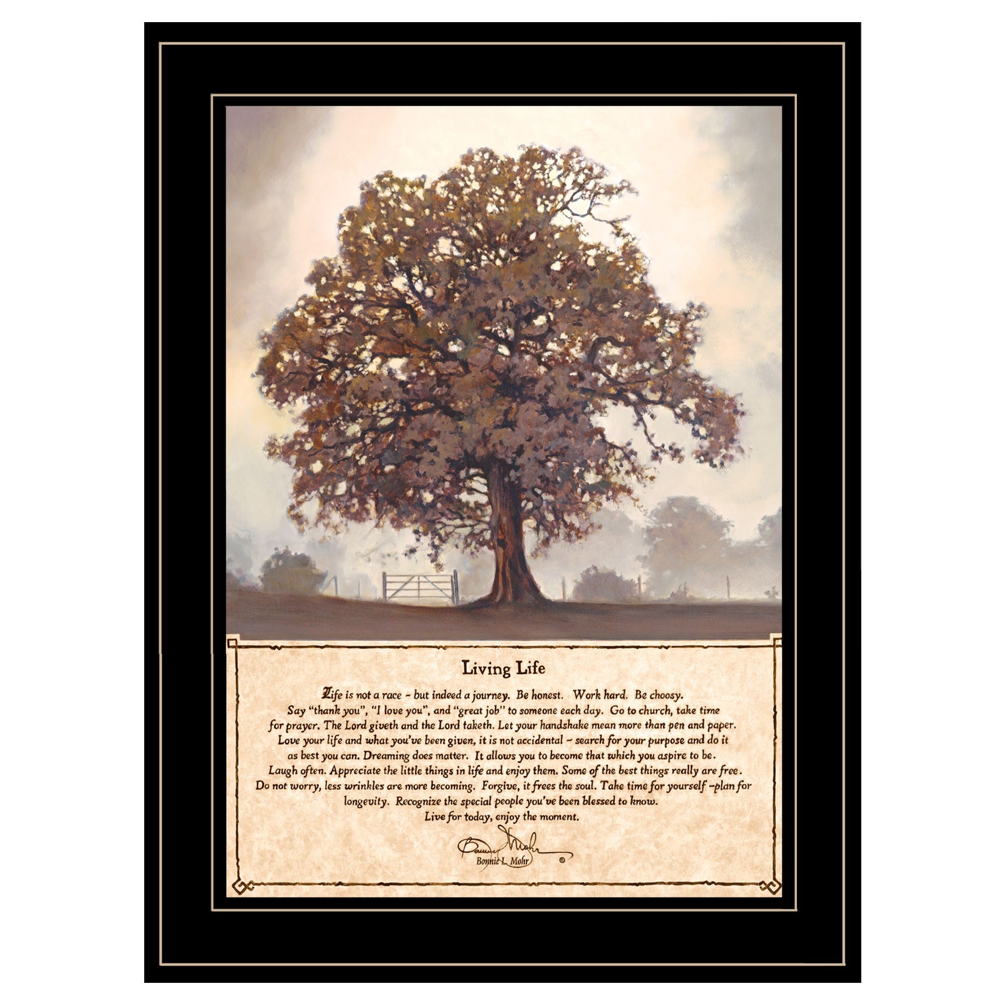 Living Life 7 Black Framed Print Wall Art