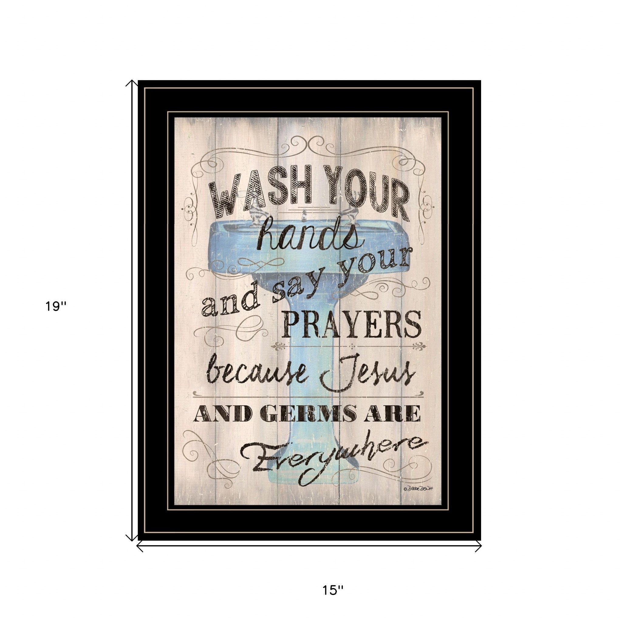 Wash Your Hands 4 Black Framed Print Bathroom Wall Art