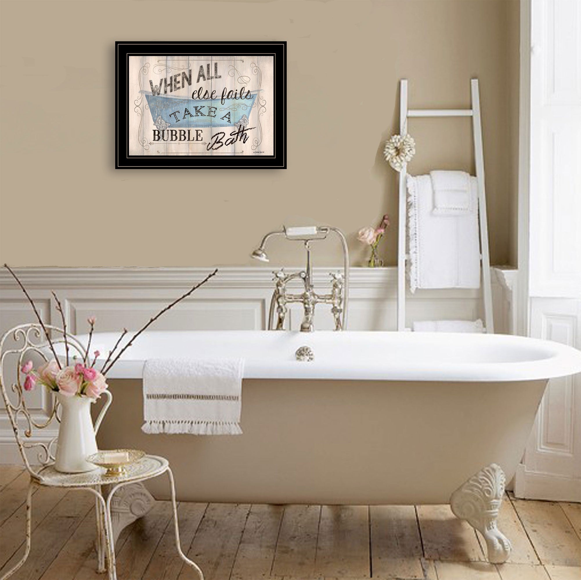 Take A Bubble Bath 2 Black Framed Print Bathroom Wall Art