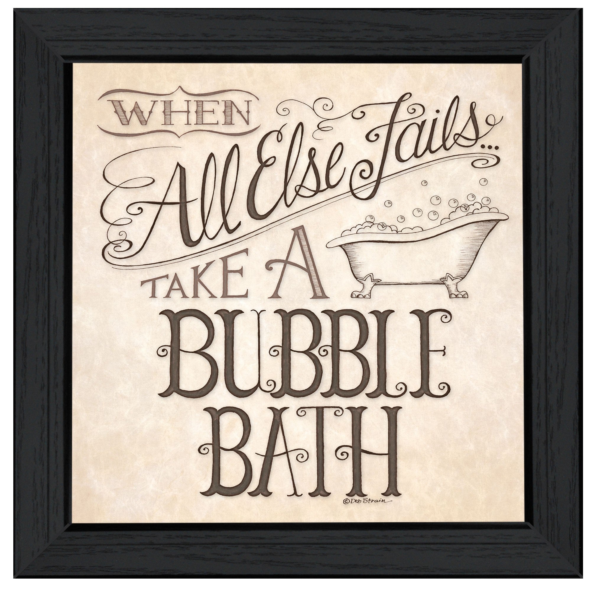 When All Else Fails 4 Black Framed Print Bathroom Wall Art