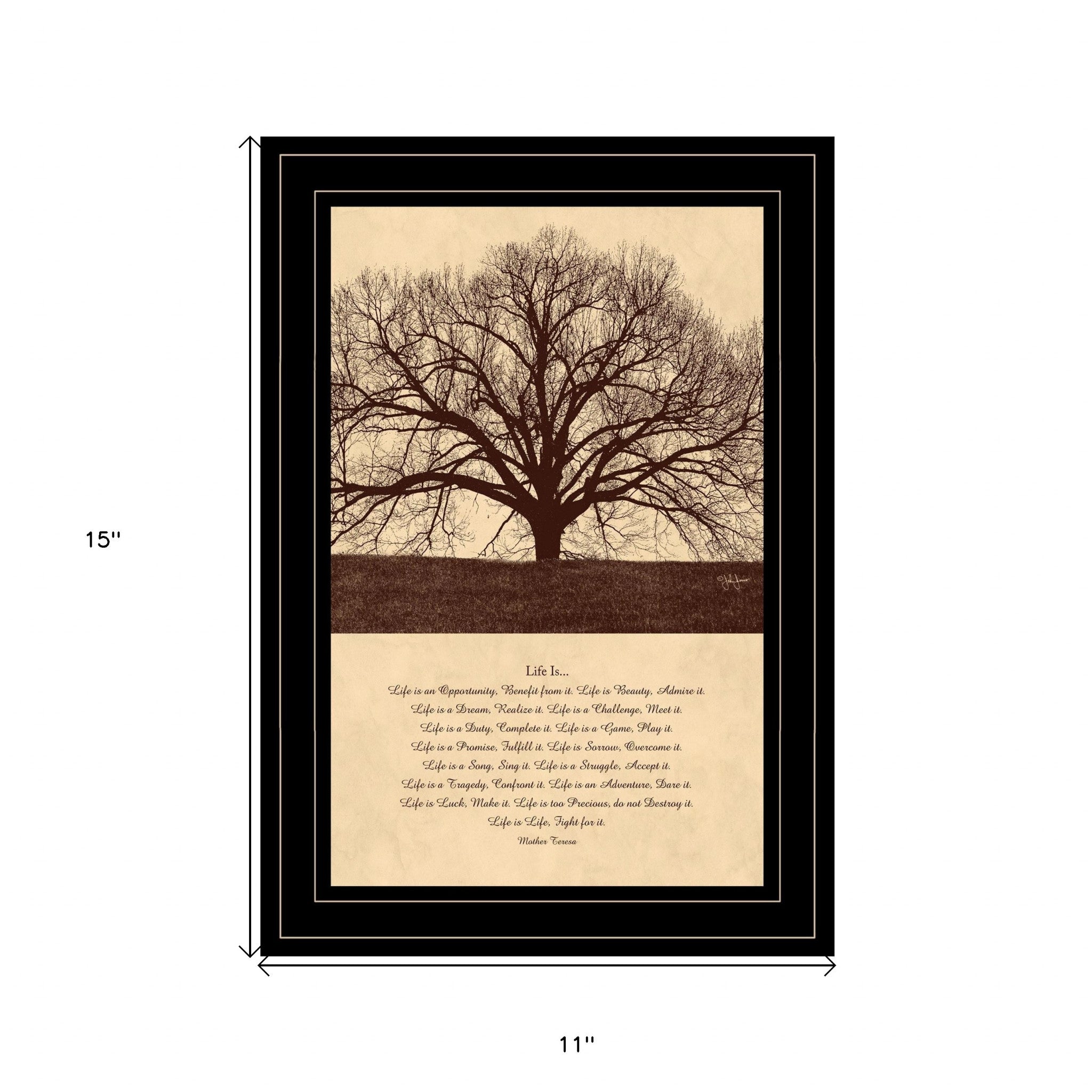 Life Is 7 Black Framed Print Wall Art