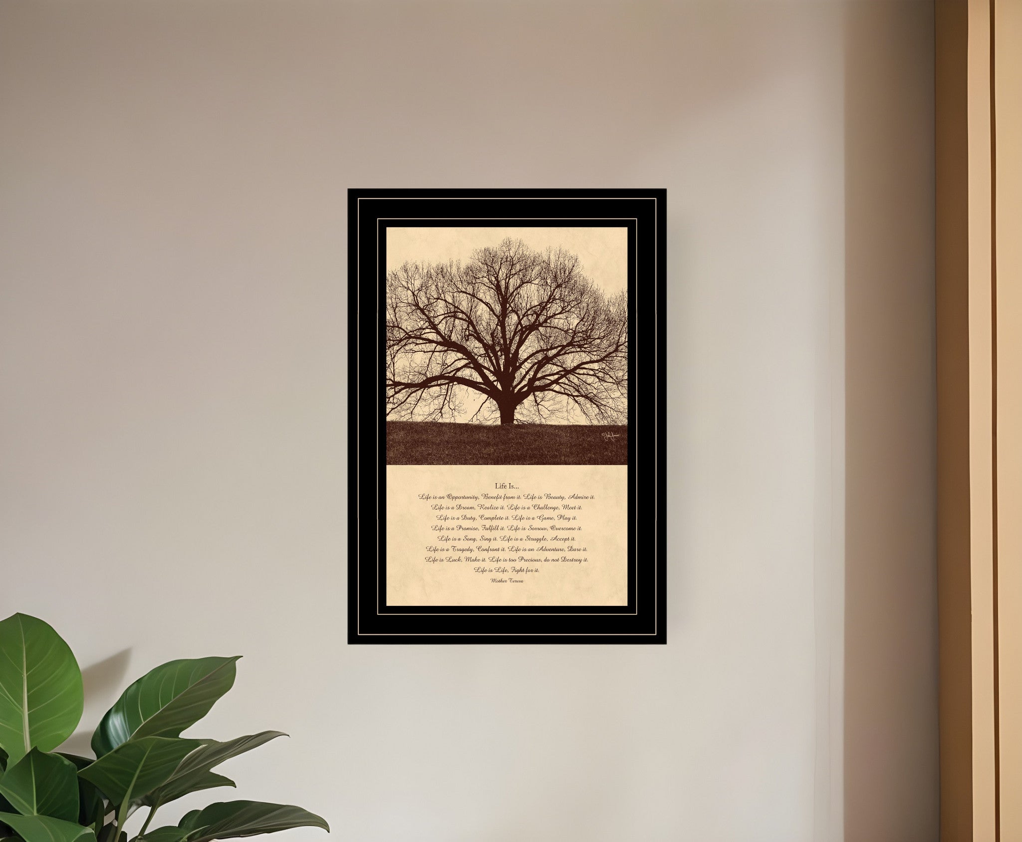 Life Is 7 Black Framed Print Wall Art