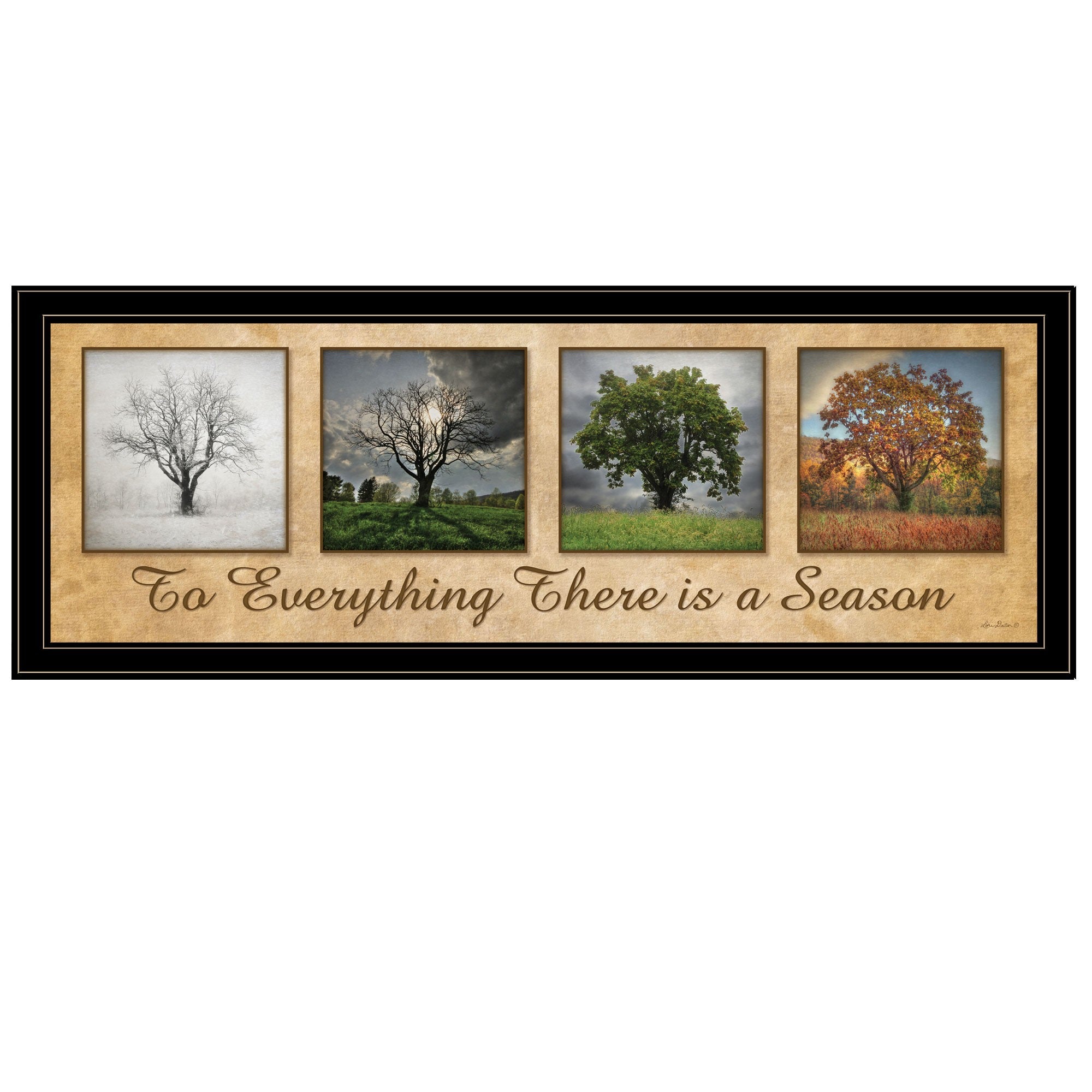 There is a Season Big Trees Black Framed Print Wall Art