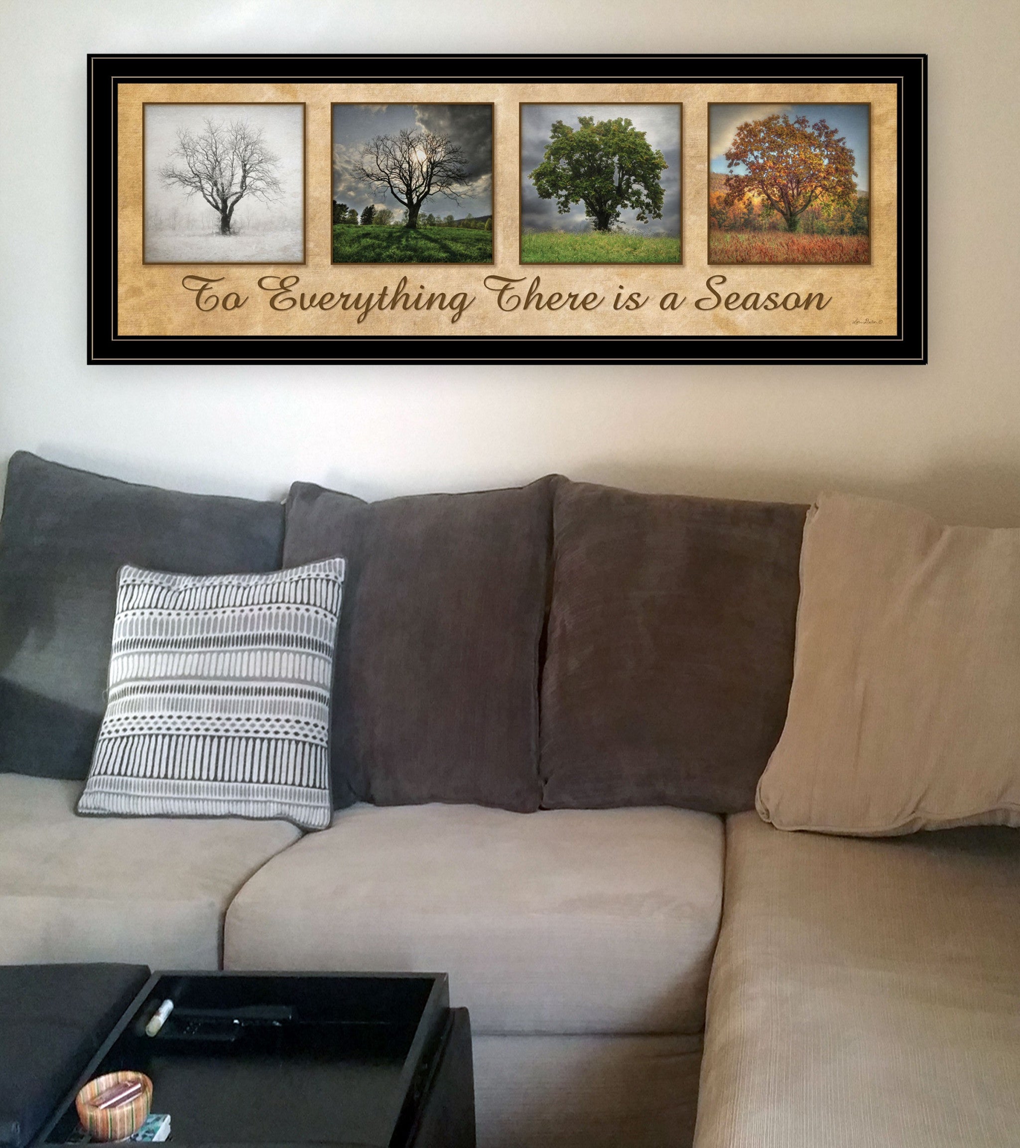 There is a Season Big Trees Black Framed Print Wall Art